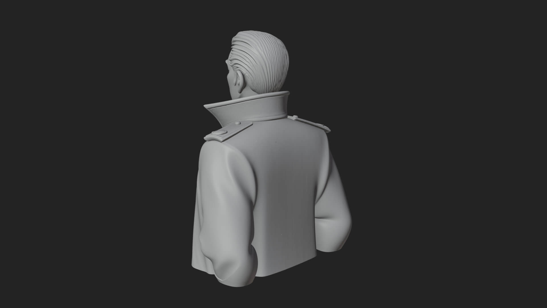 Dress Uniform Officer Bust Design 2 3D Print Model 3D Model