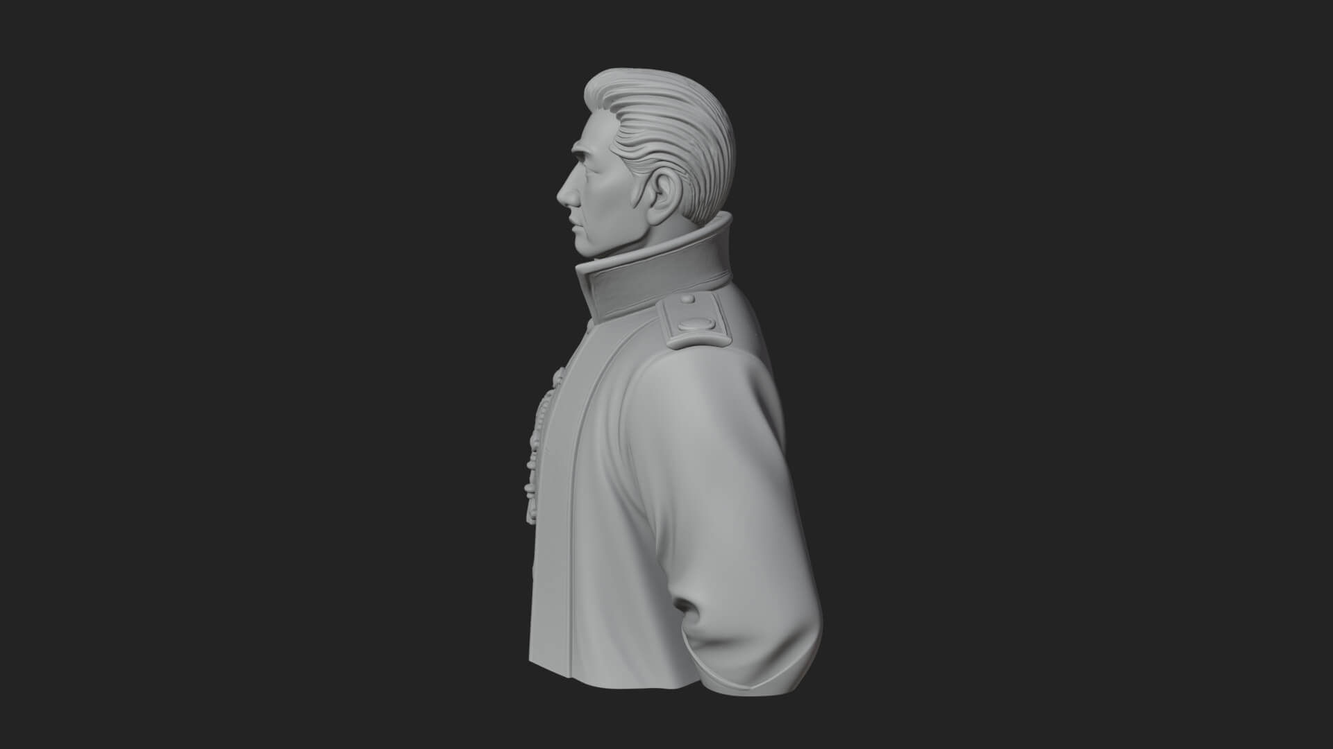 Dress Uniform Officer Bust Design 2 3D Print Model 3D Model
