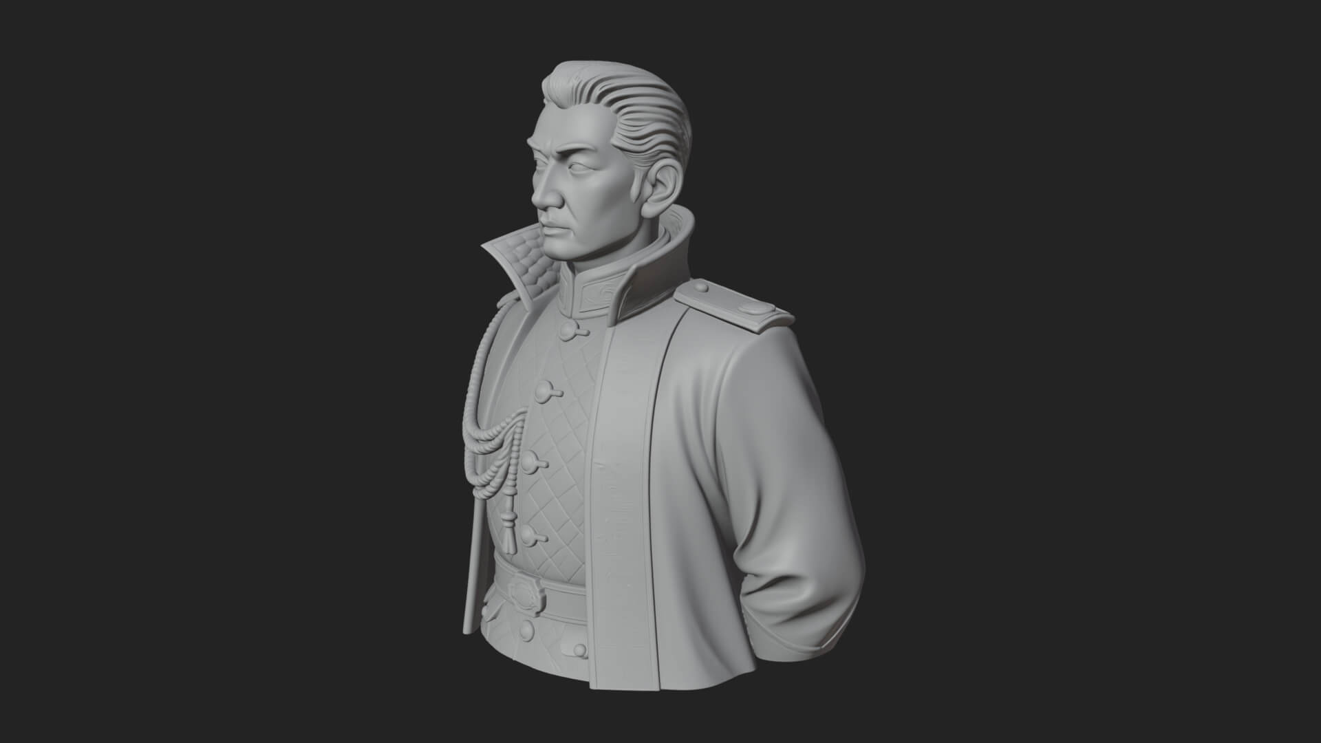 Dress Uniform Officer Bust Design 2 3D Print Model 3D Model