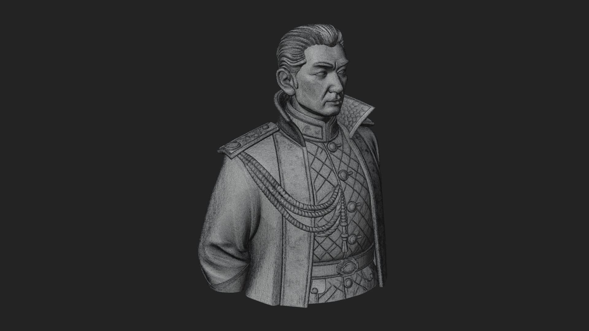 Dress Uniform Officer Bust Design 2 3D Print Model 3D Model