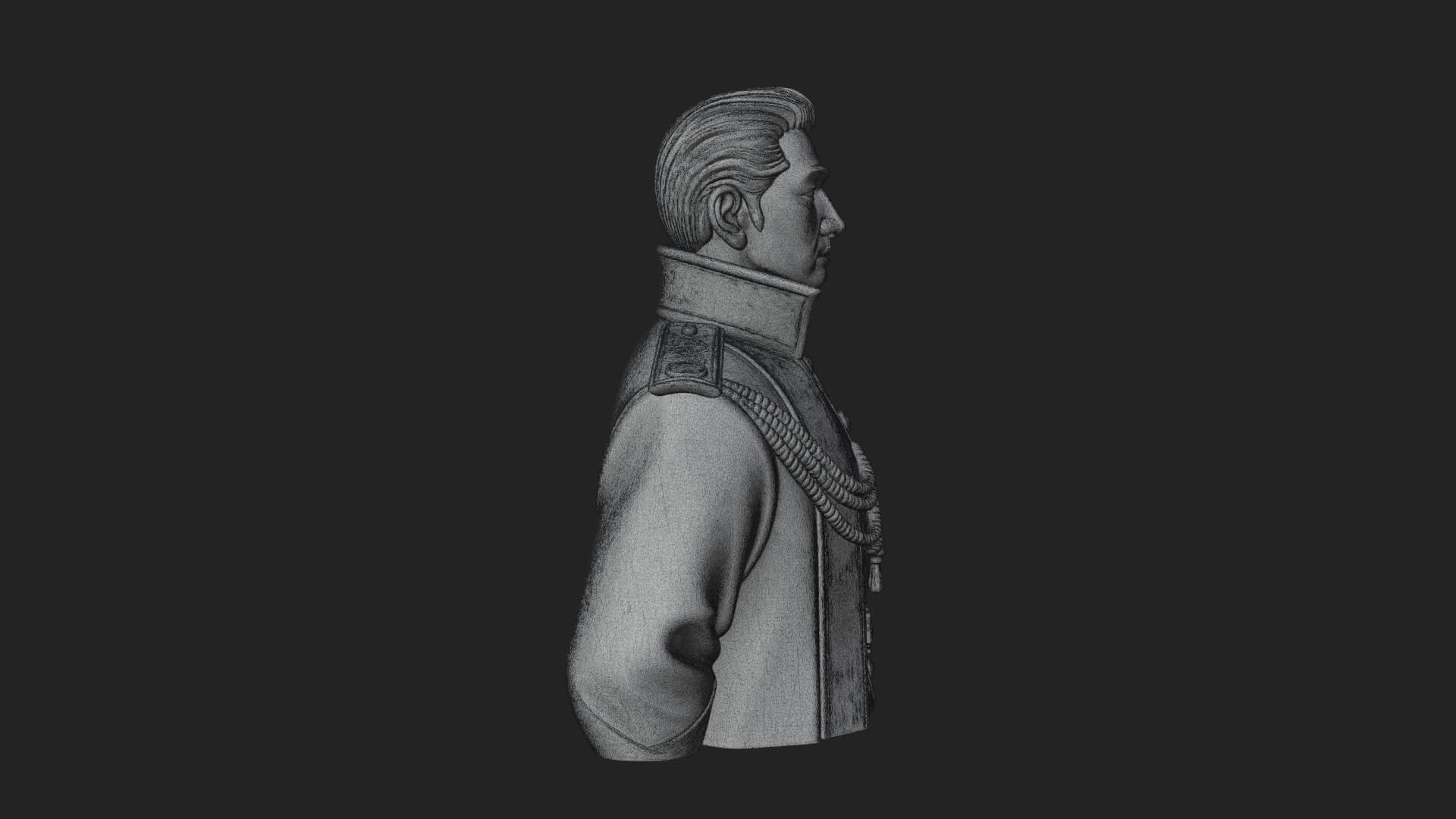 Dress Uniform Officer Bust Design 2 3D Print Model 3D Model