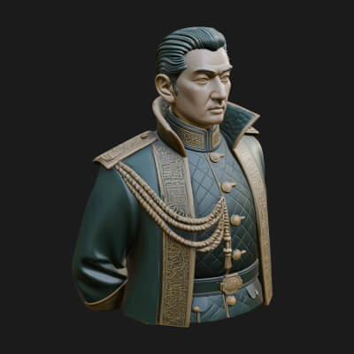 Dress Uniform Officer Bust Design 2 3D Print Model