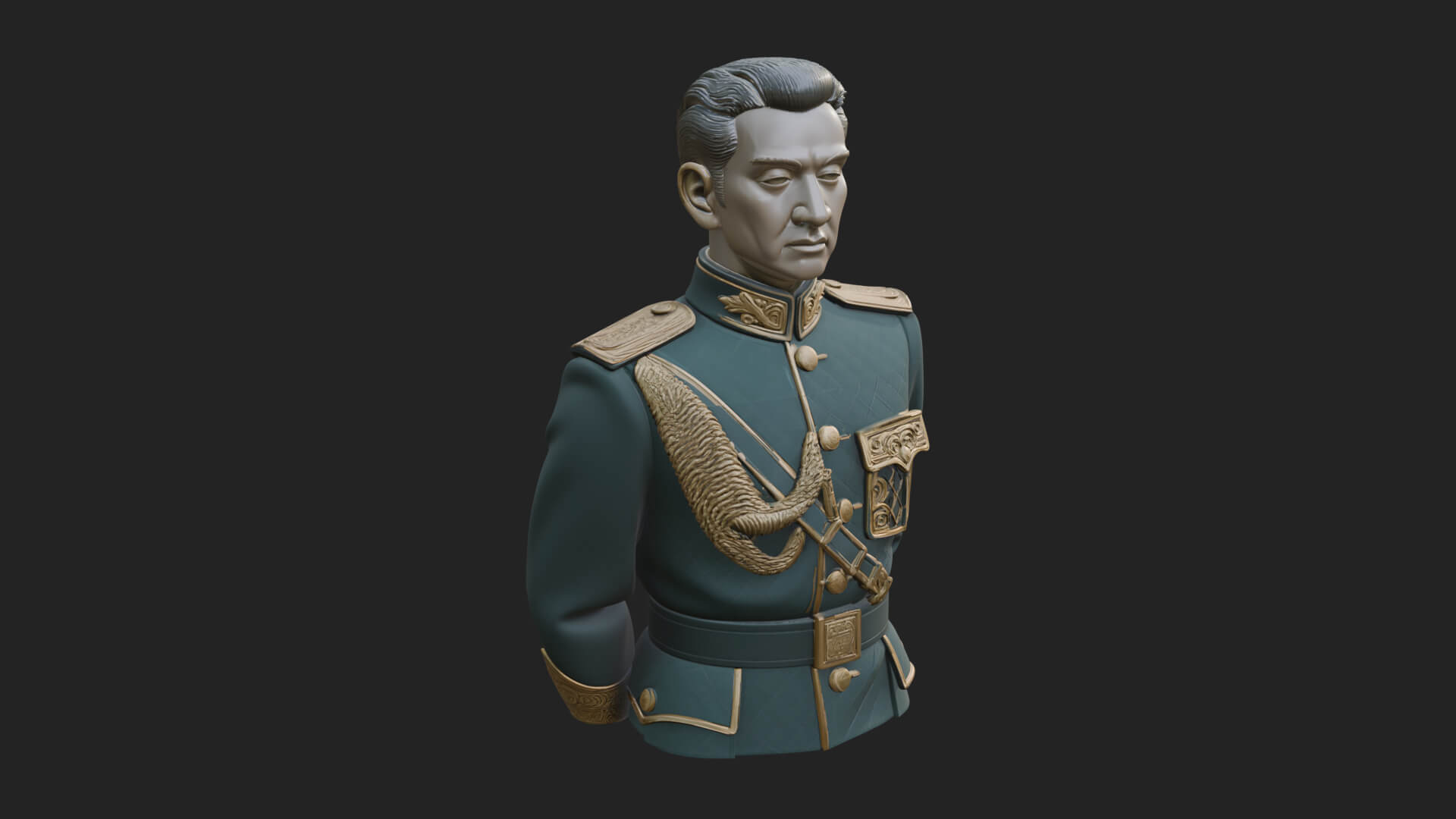 Dress Uniform Officer Bust Design 3 3D Print Model 3D Model