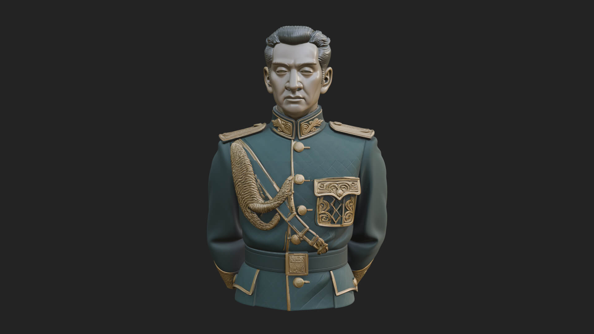 Dress Uniform Officer Bust Design 3 3D Print Model 3D Model