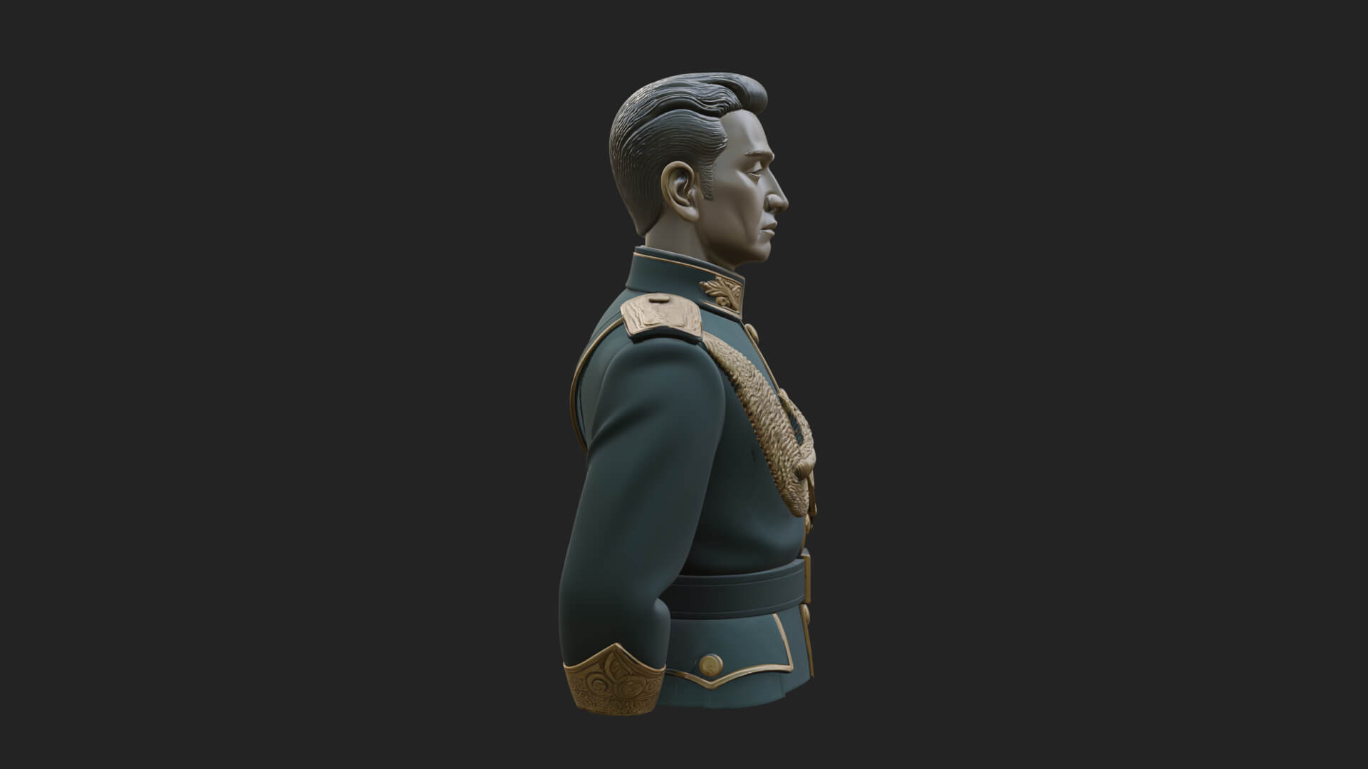 Dress Uniform Officer Bust Design 3 3D Print Model 3D Model