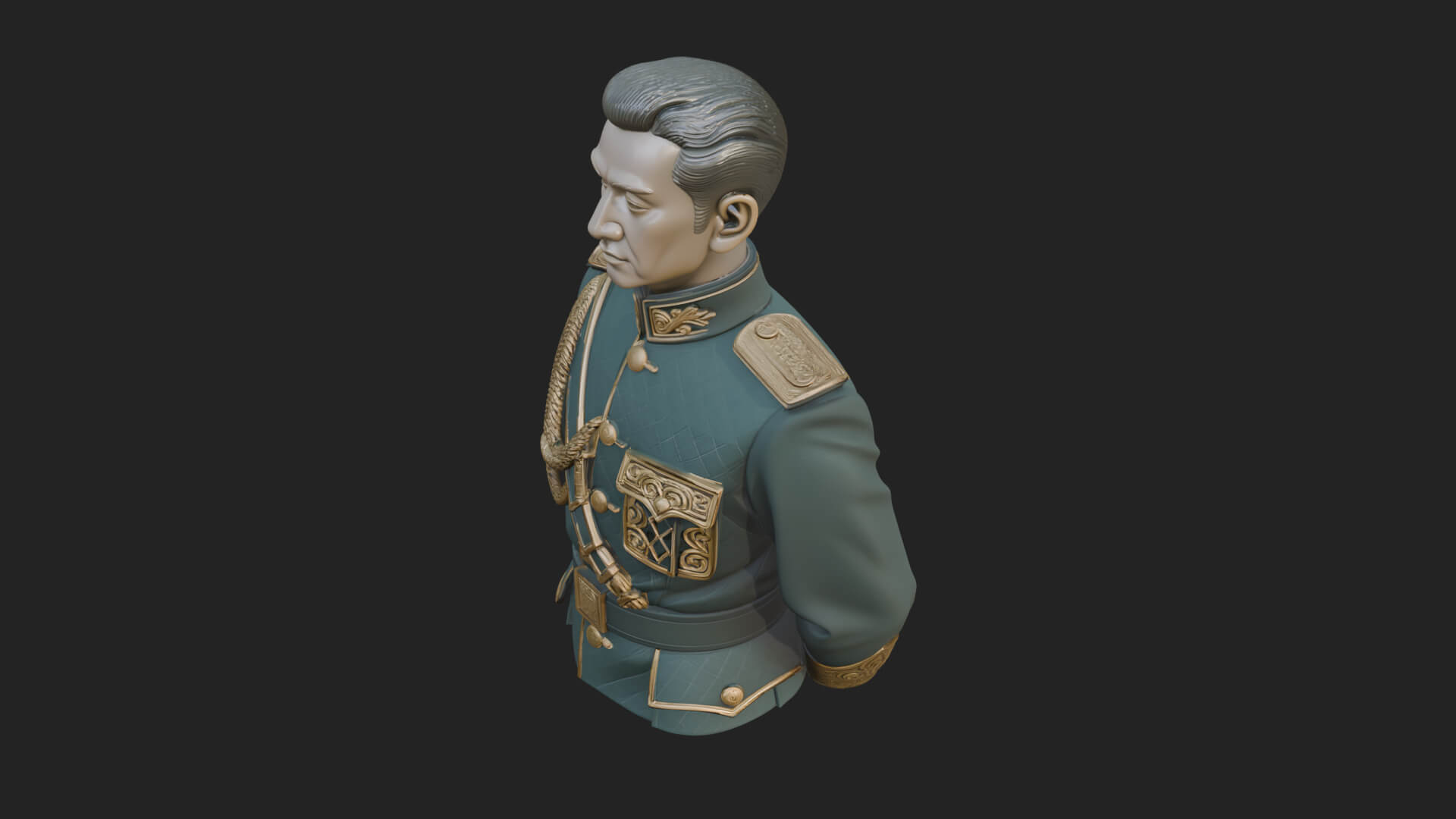 Dress Uniform Officer Bust Design 3 3D Print Model 3D Model