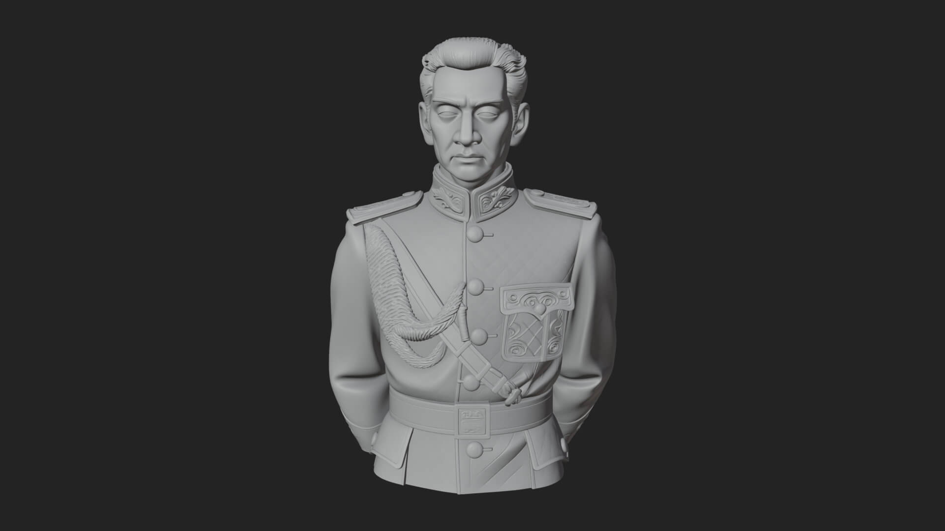 Dress Uniform Officer Bust Design 3 3D Print Model 3D Model