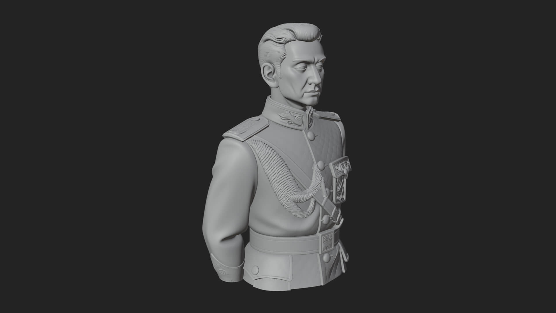 Dress Uniform Officer Bust Design 3 3D Print Model 3D Model