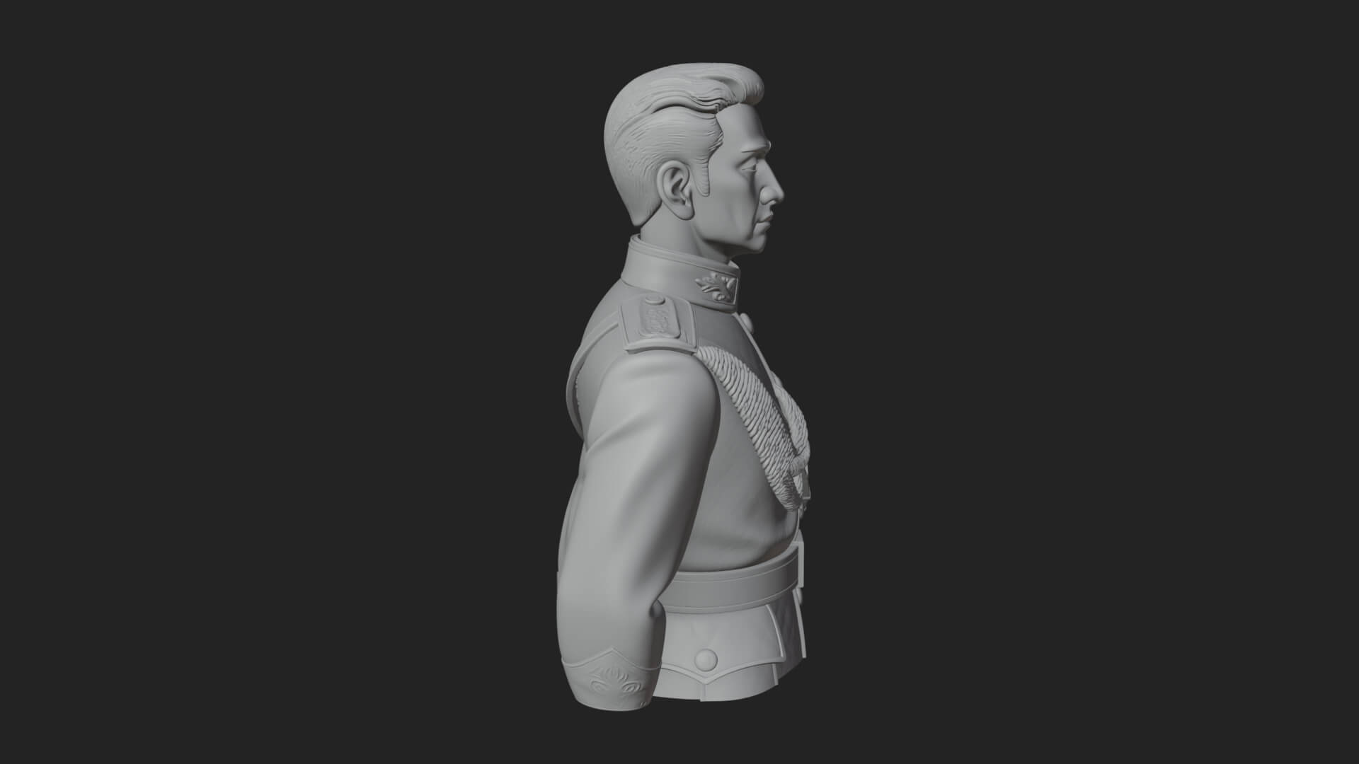 Dress Uniform Officer Bust Design 3 3D Print Model 3D Model