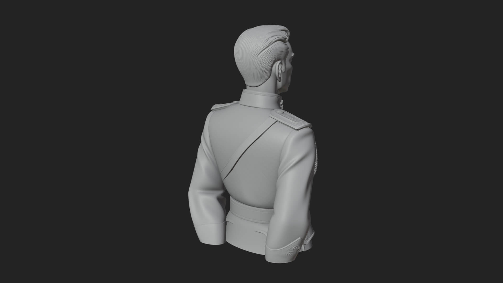 Dress Uniform Officer Bust Design 3 3D Print Model 3D Model