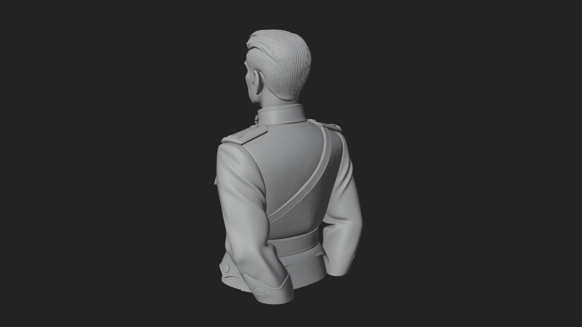 Dress Uniform Officer Bust Design 3 3D Print Model 3D Model