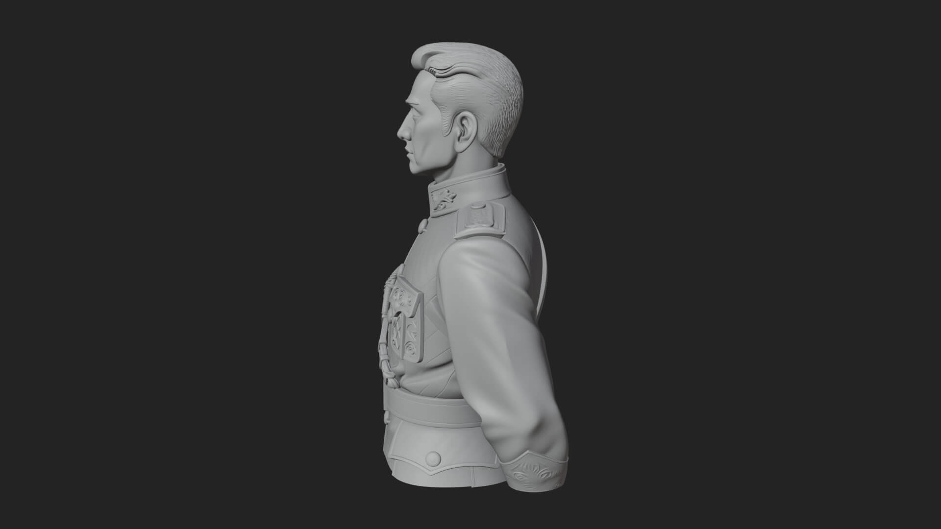 Dress Uniform Officer Bust Design 3 3D Print Model 3D Model