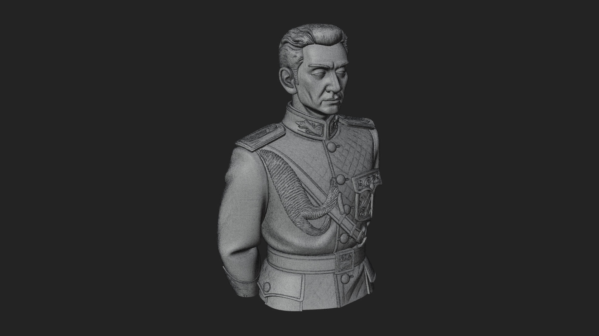 Dress Uniform Officer Bust Design 3 3D Print Model 3D Model