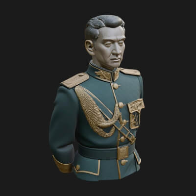 Dress Uniform Officer Bust Design 3 3D Print Model