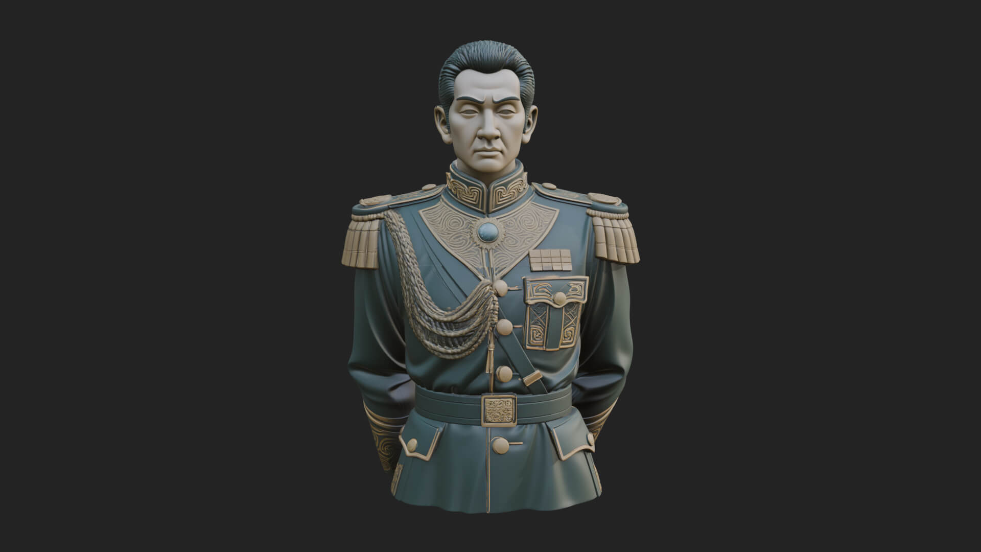 Dress Uniform Officer Bust Design 4 3D Print Model 3D Model
