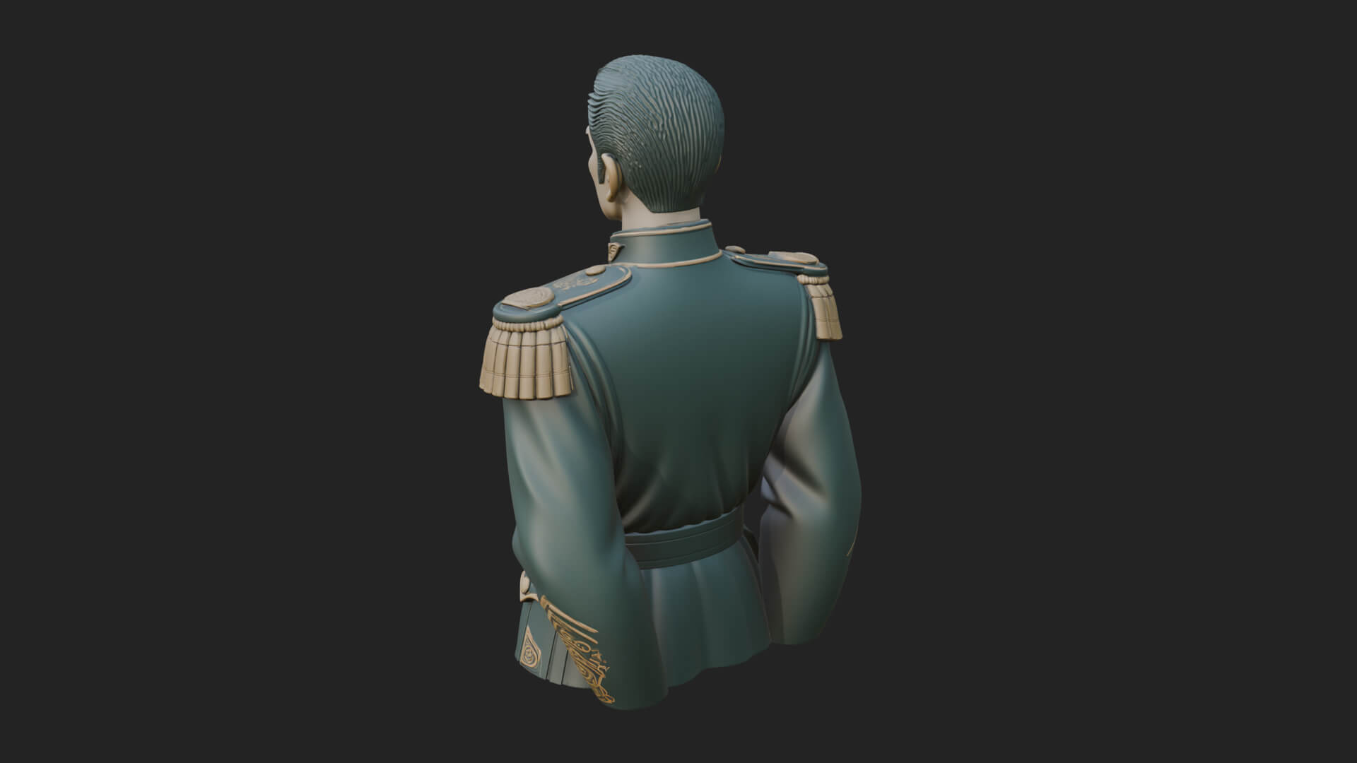 Dress Uniform Officer Bust Design 4 3D Print Model 3D Model