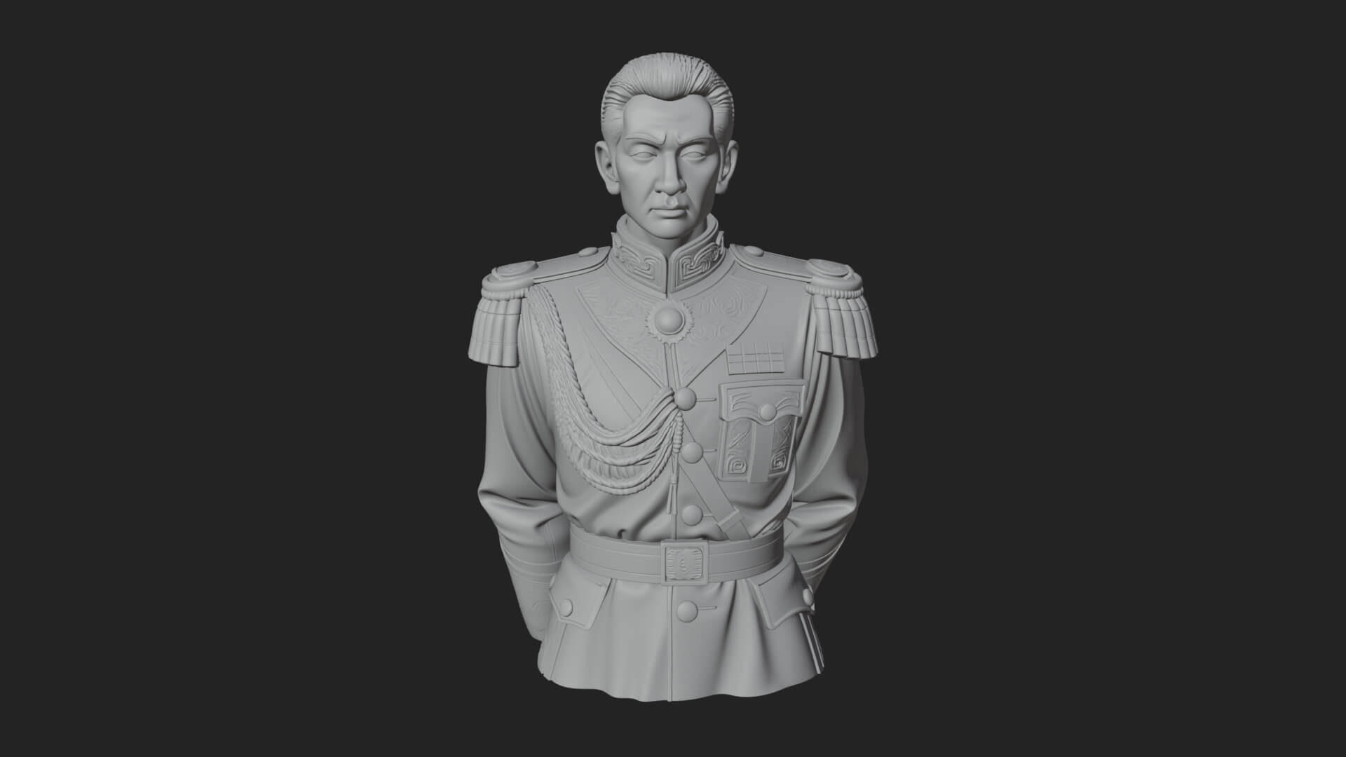 Dress Uniform Officer Bust Design 4 3D Print Model 3D Model
