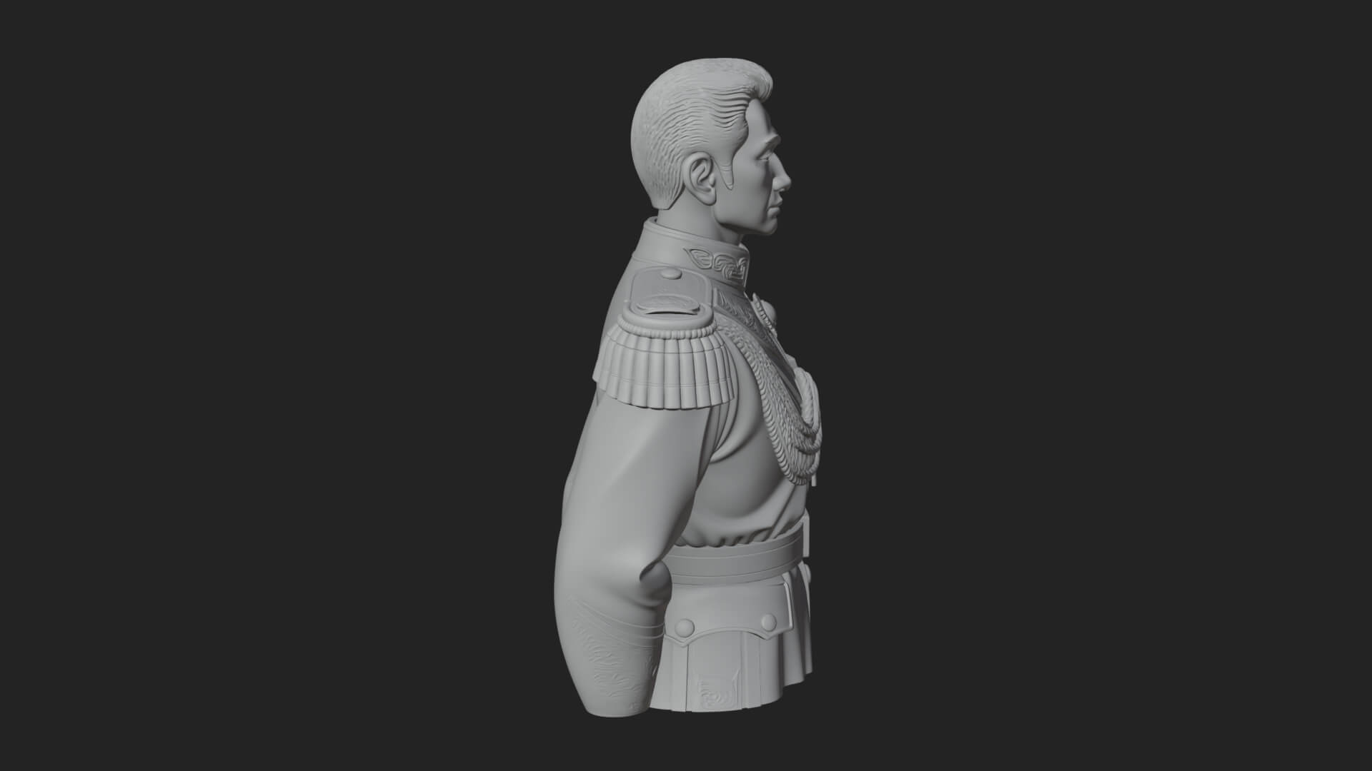 Dress Uniform Officer Bust Design 4 3D Print Model 3D Model