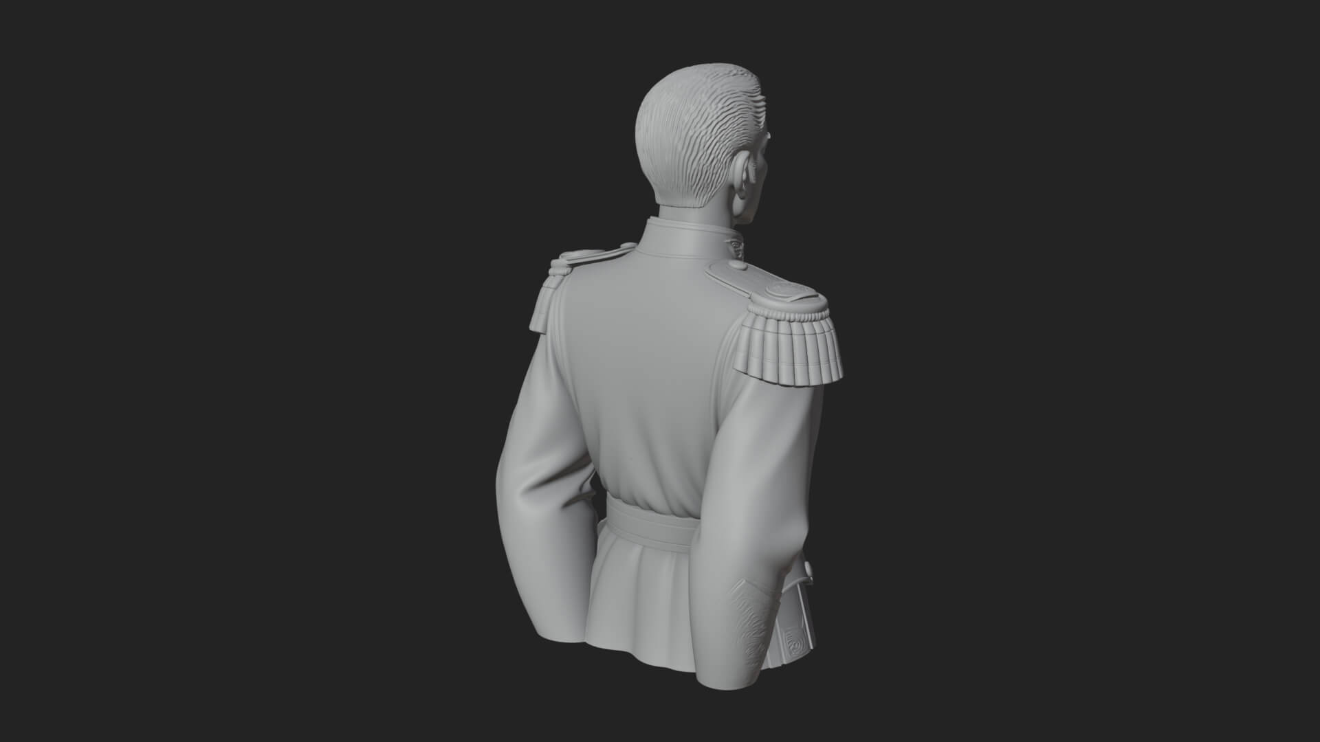 Dress Uniform Officer Bust Design 4 3D Print Model 3D Model