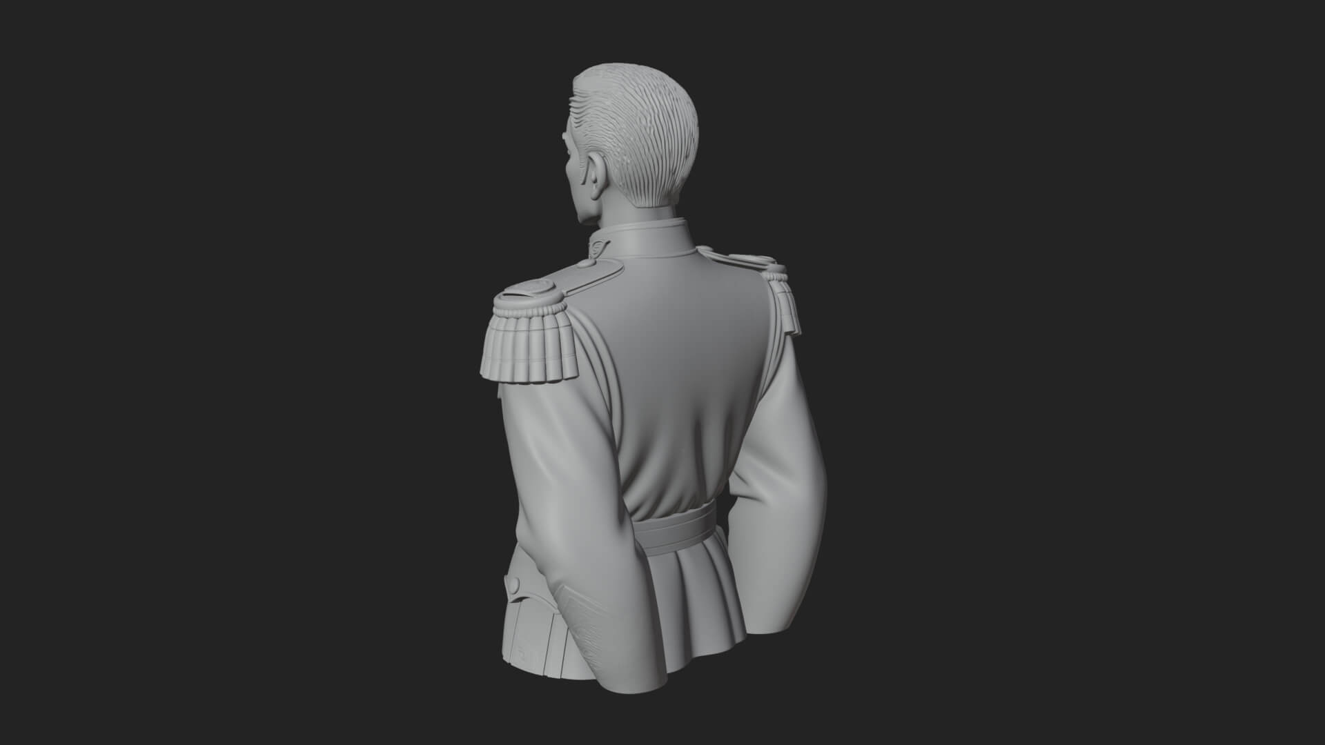 Dress Uniform Officer Bust Design 4 3D Print Model 3D Model