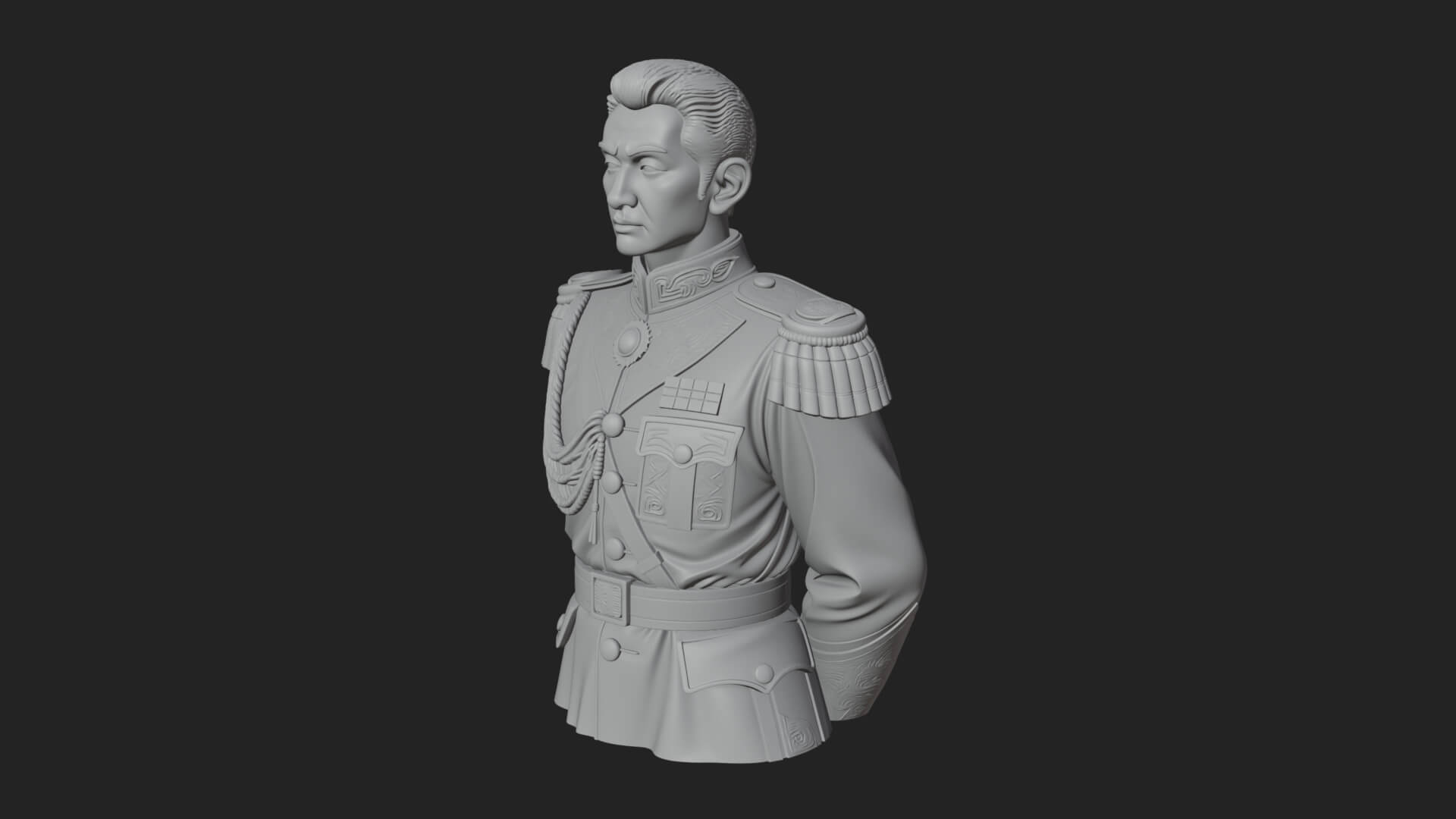 Dress Uniform Officer Bust Design 4 3D Print Model 3D Model
