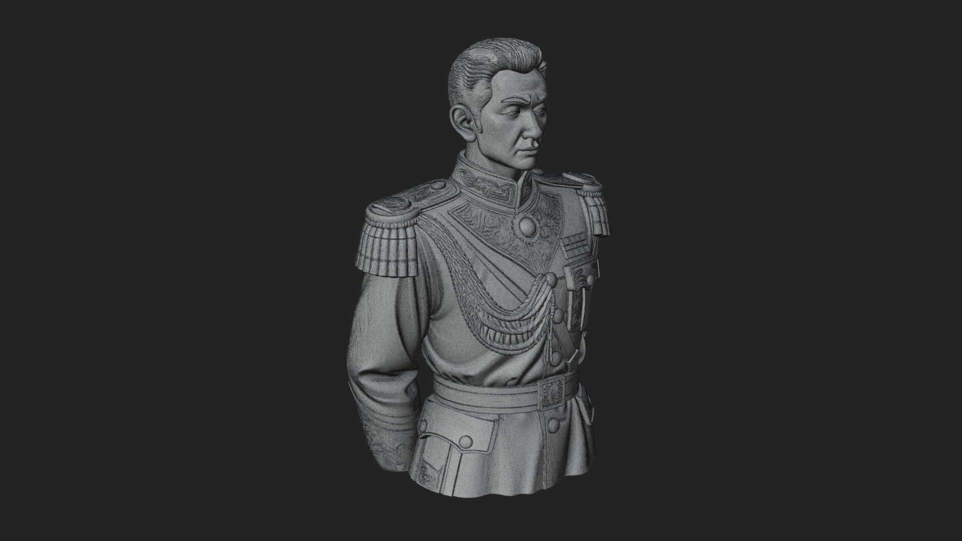 Dress Uniform Officer Bust Design 4 3D Print Model 3D Model