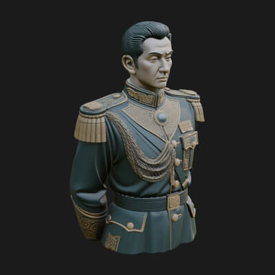Dress Uniform Officer Bust Design 4 3D Print Model
