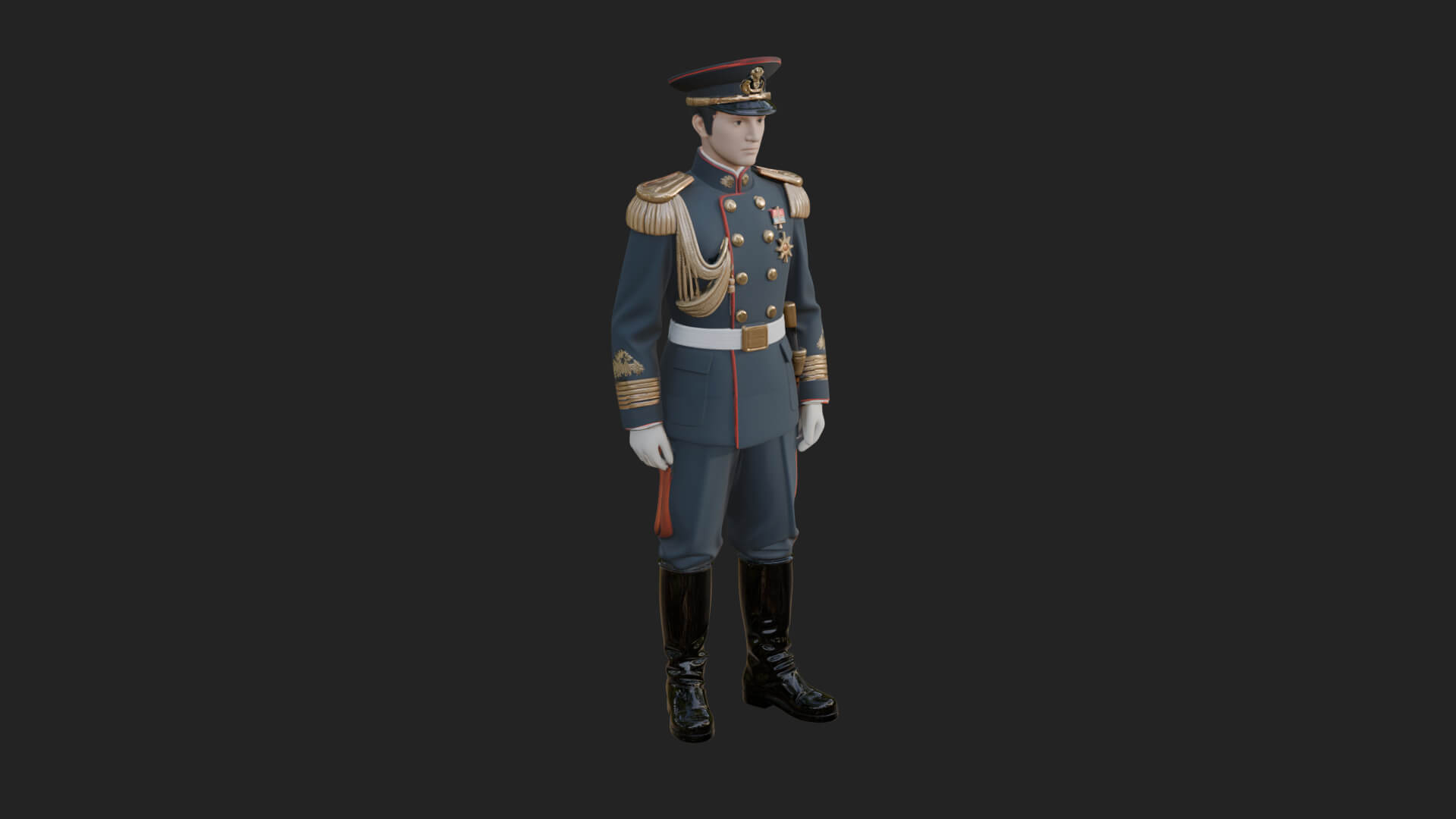 Dress Uniform Officer Statue Design 1 3D Print Model 3D Model