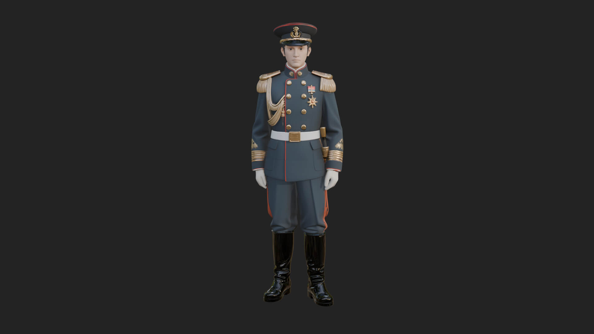 Dress Uniform Officer Statue Design 1 3D Print Model 3D Model