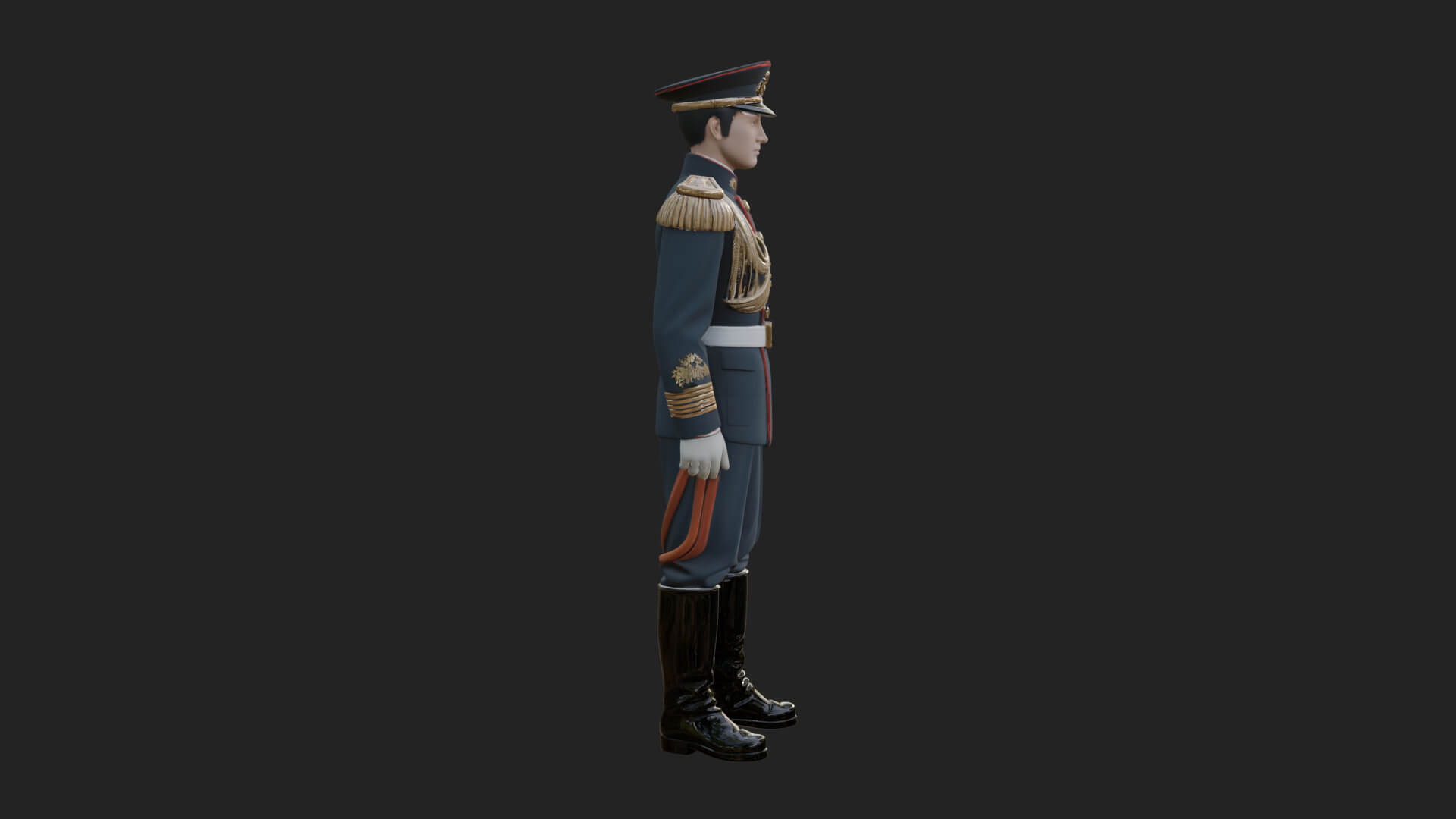 Dress Uniform Officer Statue Design 1 3D Print Model 3D Model