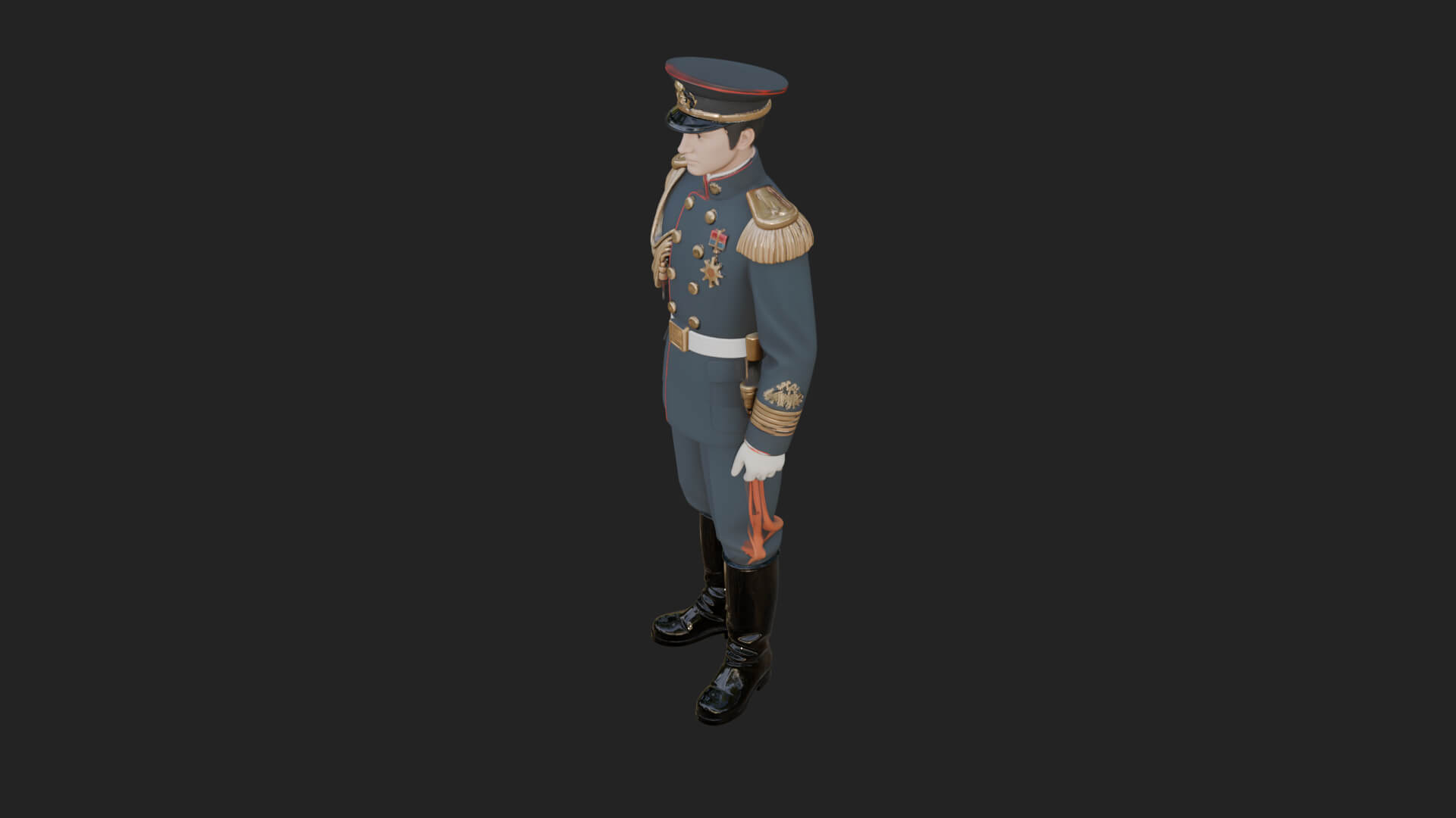 Dress Uniform Officer Statue Design 1 3D Print Model 3D Model