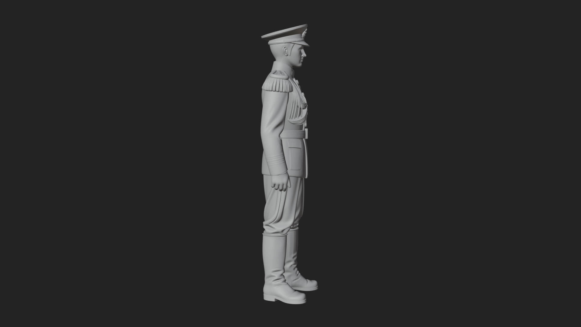 Dress Uniform Officer Statue Design 1 3D Print Model 3D Model