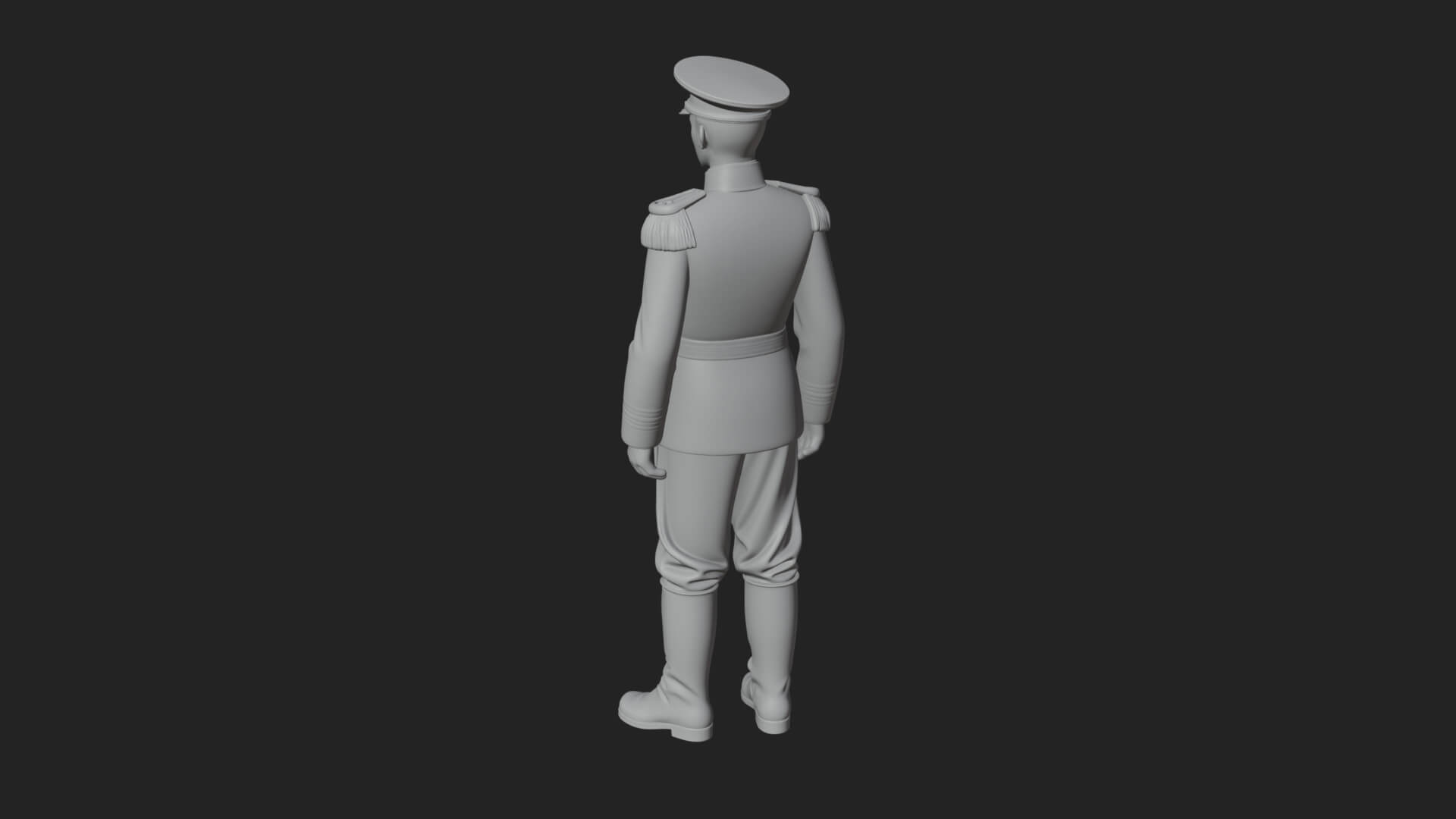 Dress Uniform Officer Statue Design 1 3D Print Model 3D Model