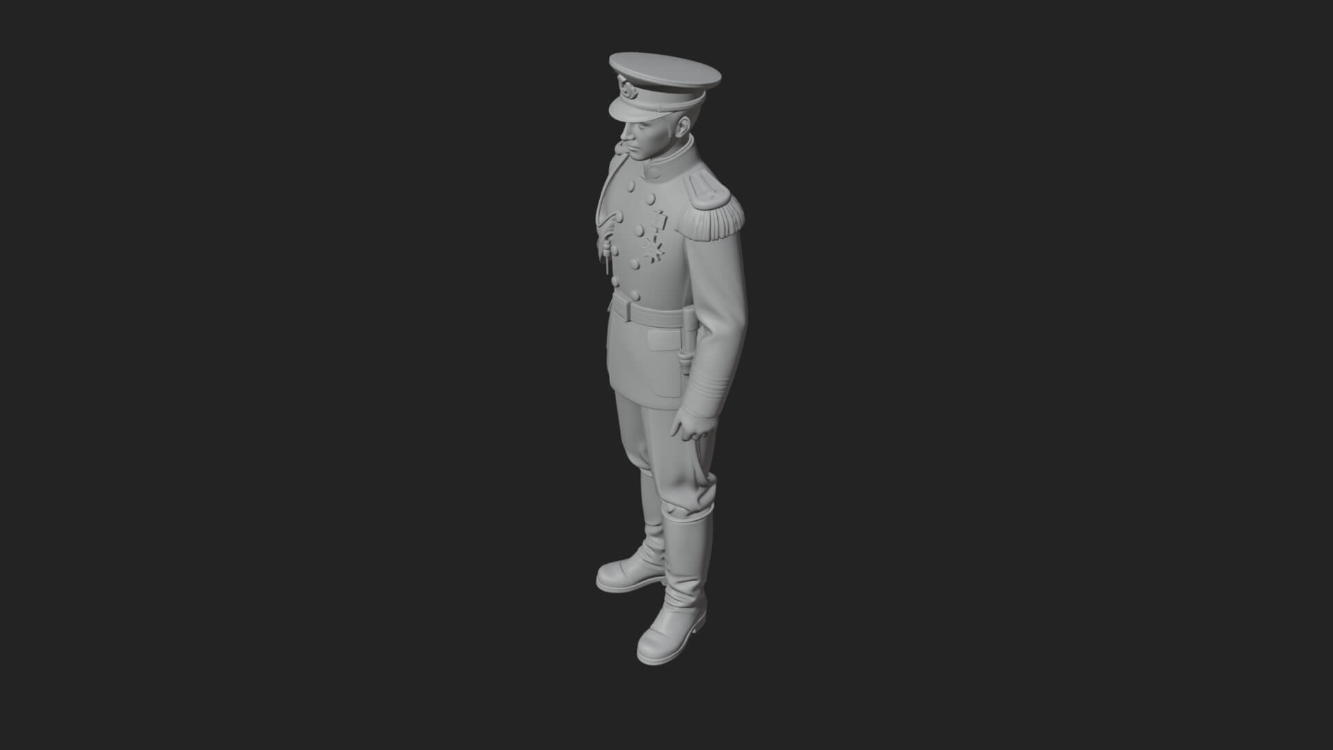 Dress Uniform Officer Statue Design 1 3D Print Model 3D Model