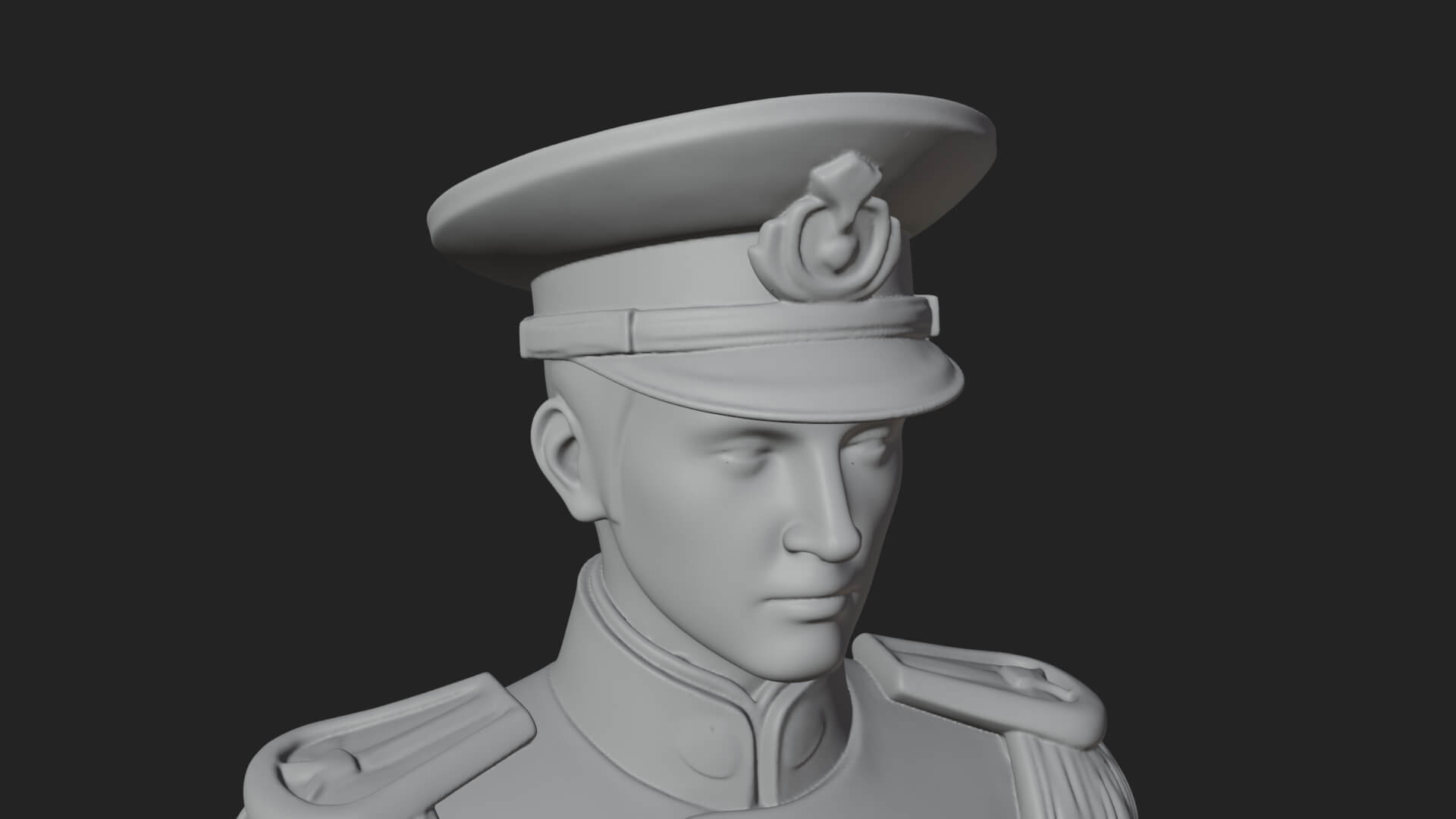 Dress Uniform Officer Statue Design 1 3D Print Model 3D Model