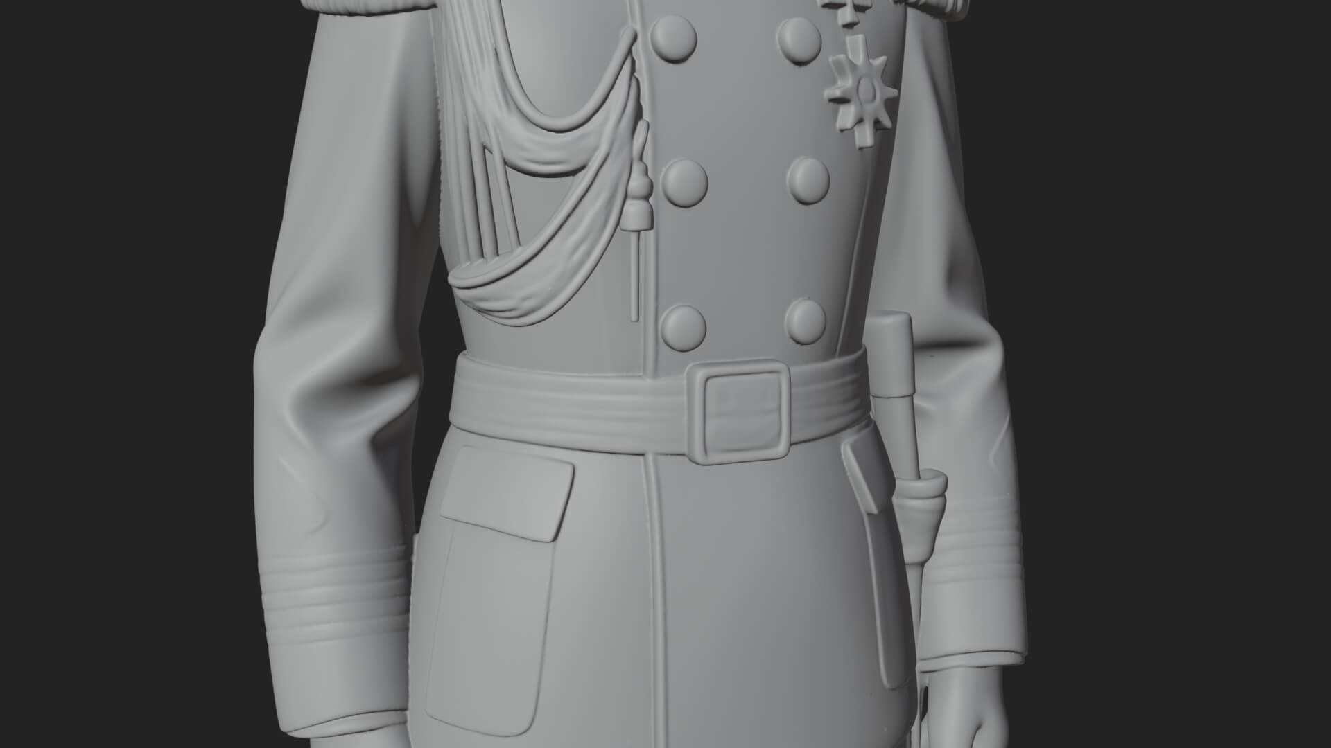 Dress Uniform Officer Statue Design 1 3D Print Model 3D Model