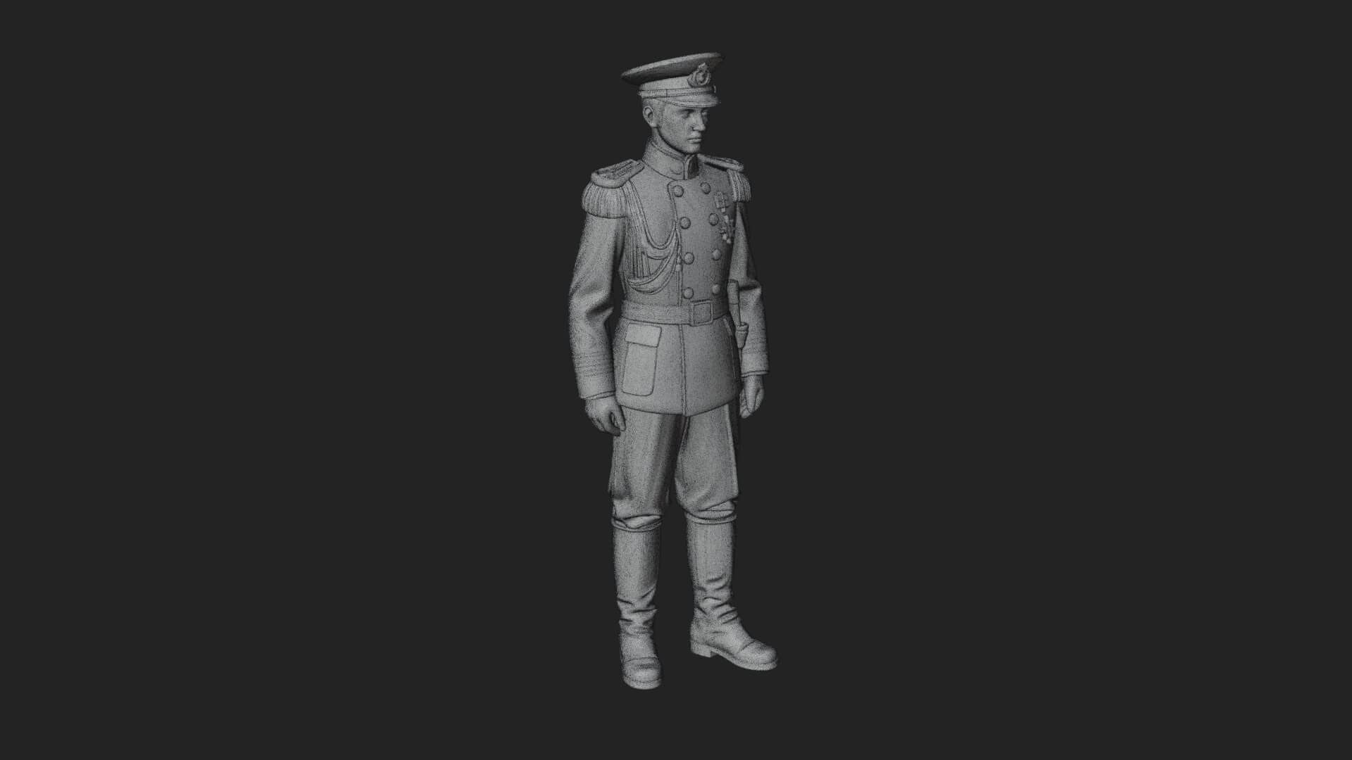 Dress Uniform Officer Statue Design 1 3D Print Model 3D Model