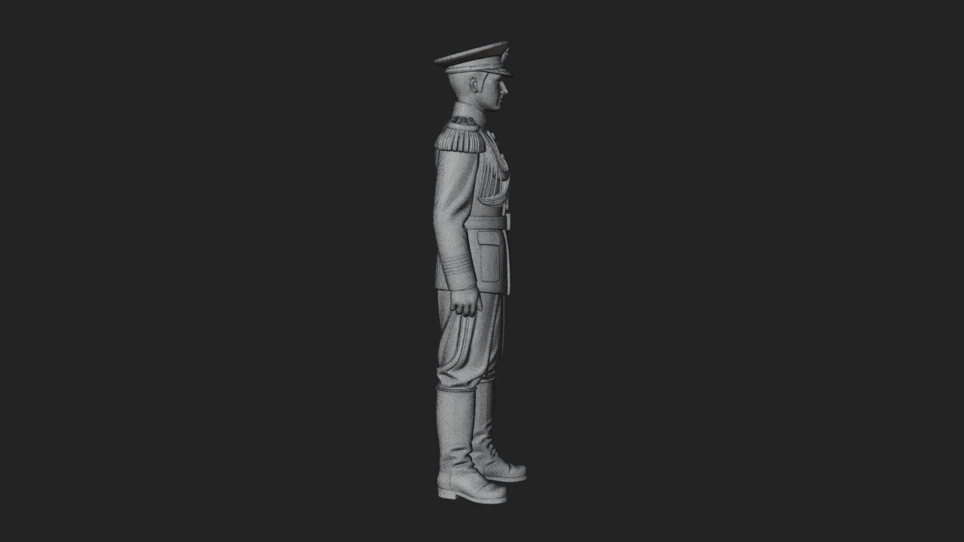 Dress Uniform Officer Statue Design 1 3D Print Model 3D Model