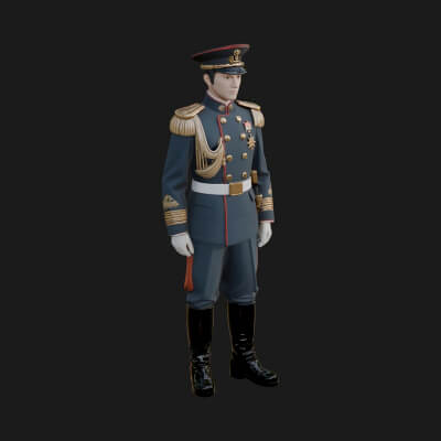 Dress Uniform Officer Statue Design 1 3D Print Model