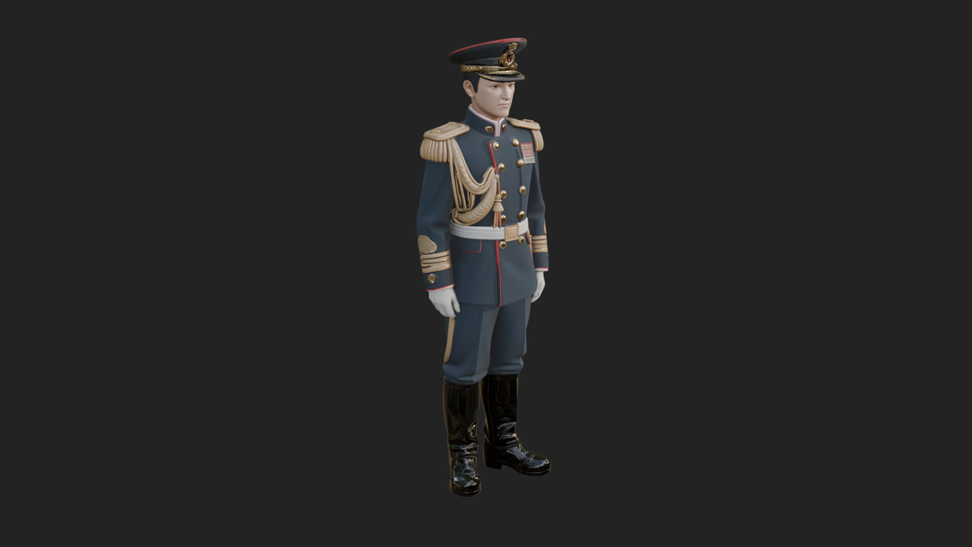 Dress Uniform Officer Statue Design 2 3D Print Model 3D Model