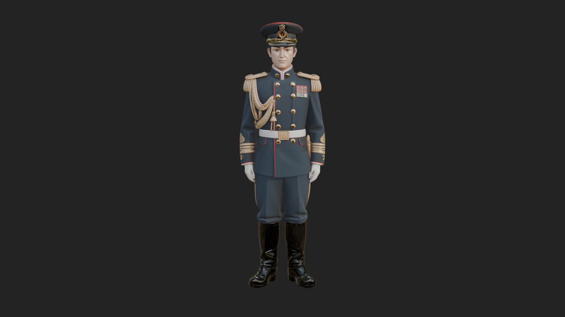 Dress Uniform Officer Statue Design 2 3D Print Model 3D Model