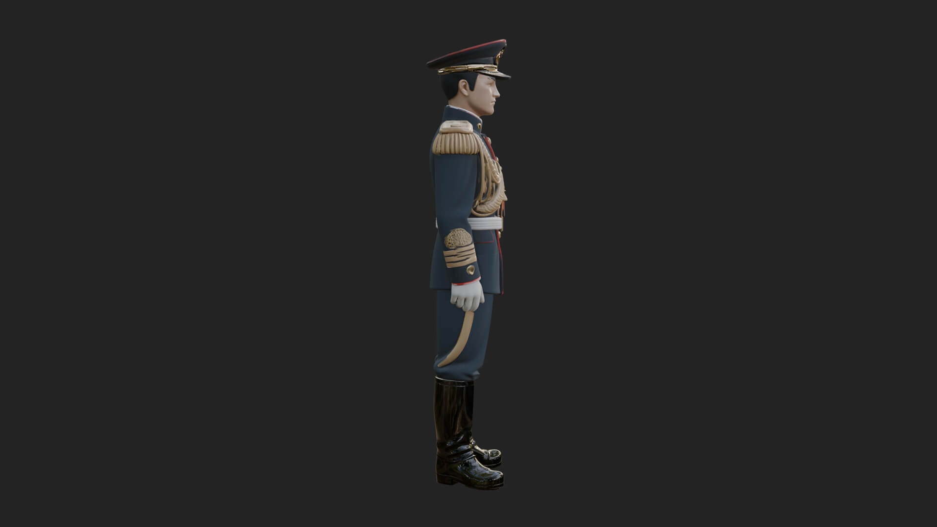 Dress Uniform Officer Statue Design 2 3D Print Model 3D Model