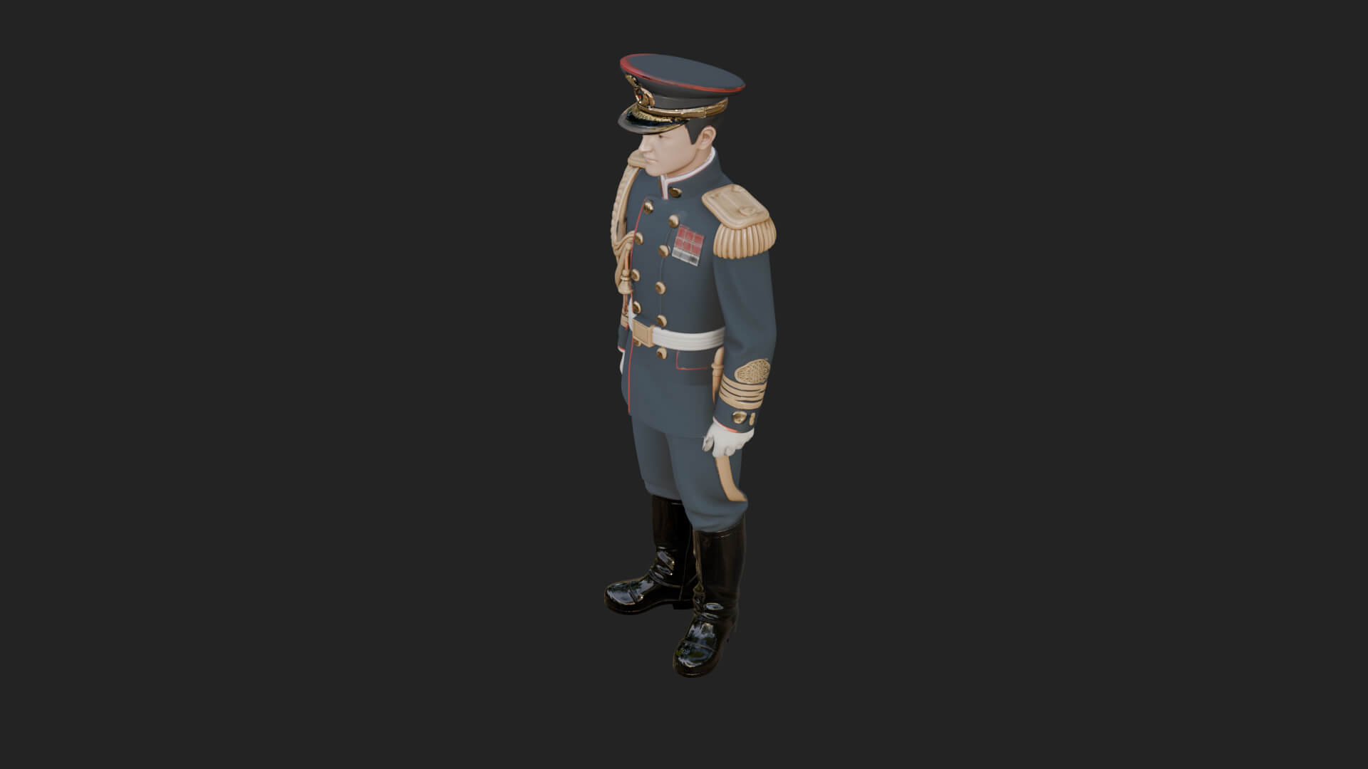 Dress Uniform Officer Statue Design 2 3D Print Model 3D Model