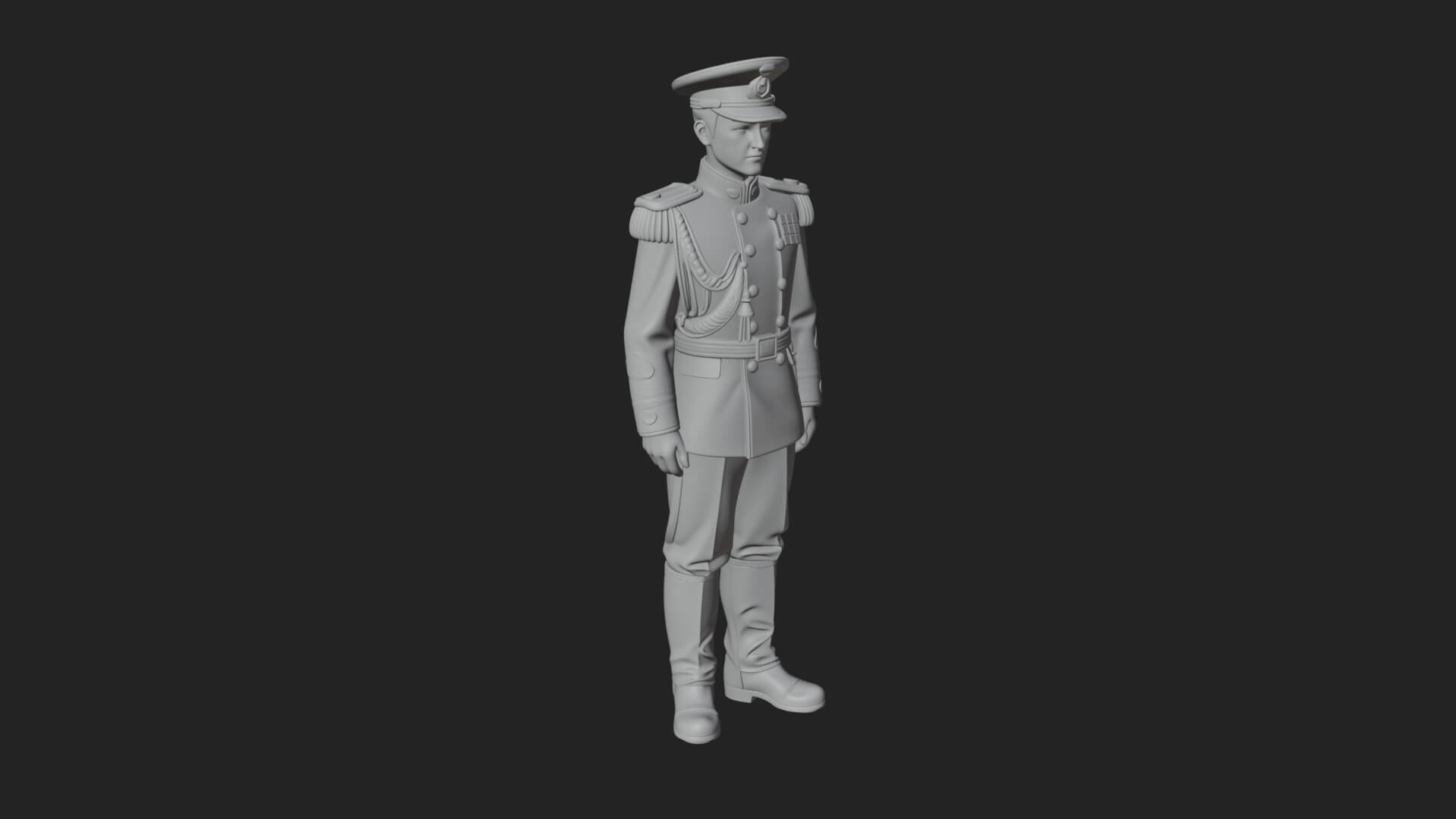 Dress Uniform Officer Statue Design 2 3D Print Model 3D Model