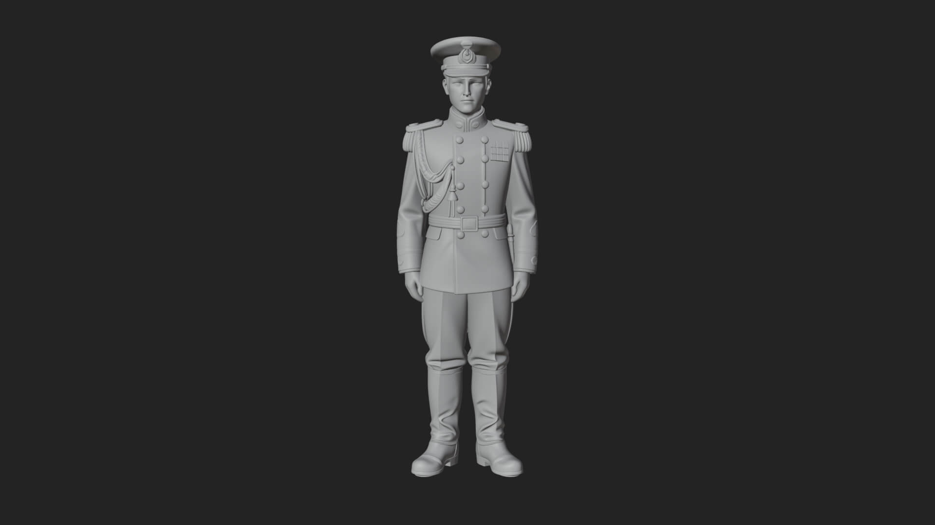 Dress Uniform Officer Statue Design 2 3D Print Model 3D Model