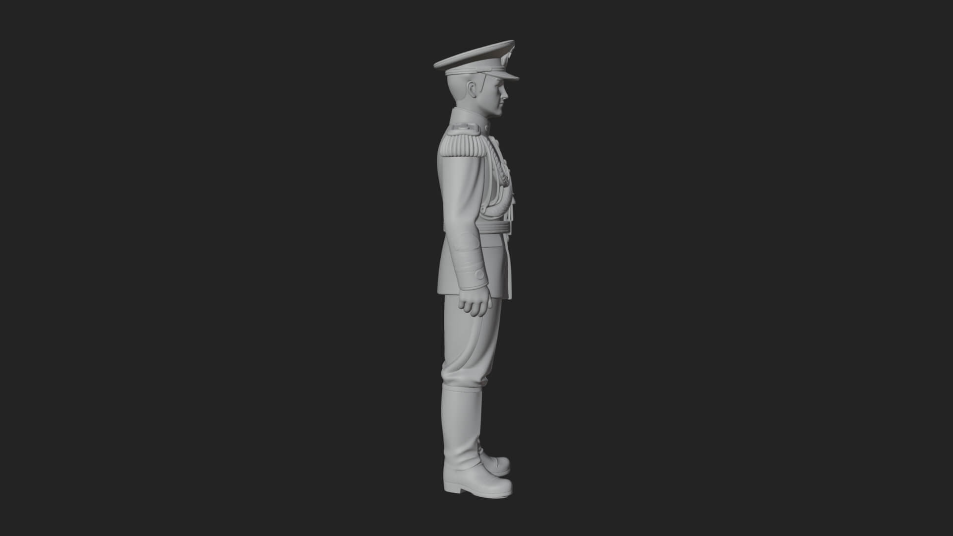 Dress Uniform Officer Statue Design 2 3D Print Model 3D Model