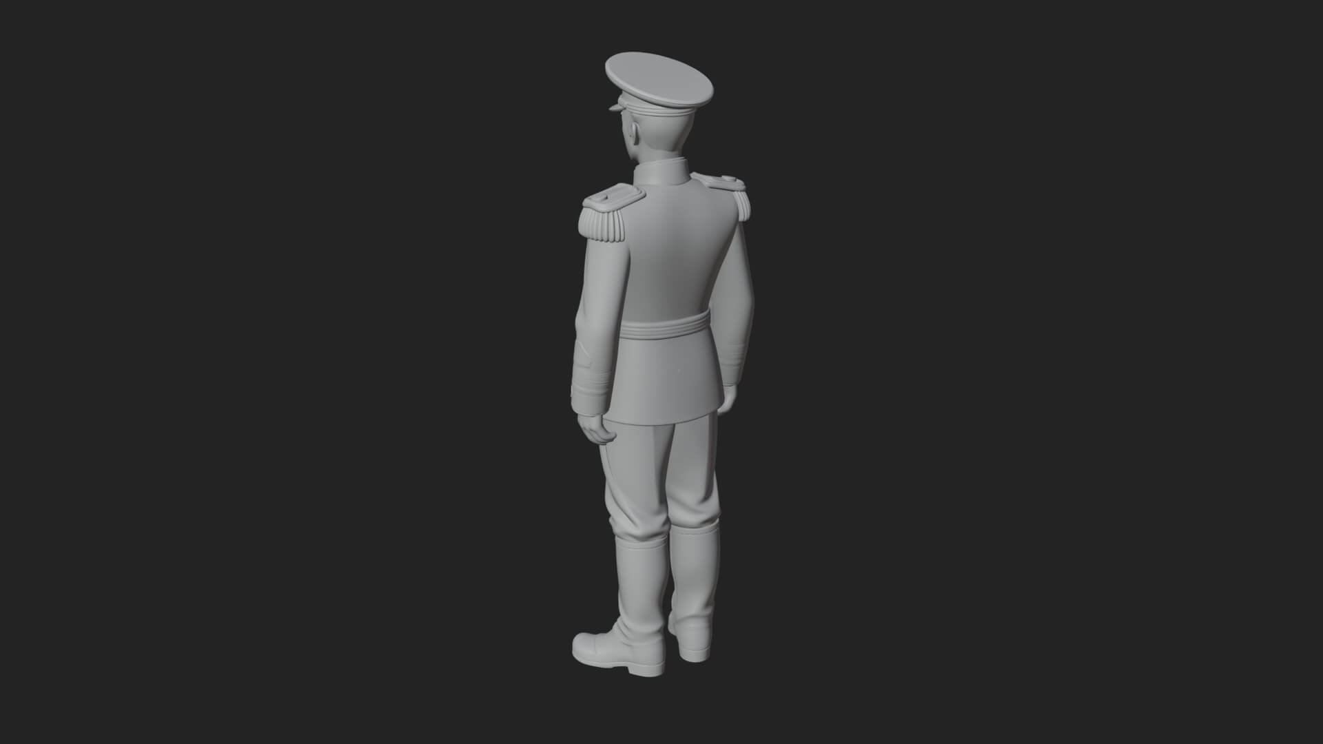 Dress Uniform Officer Statue Design 2 3D Print Model 3D Model
