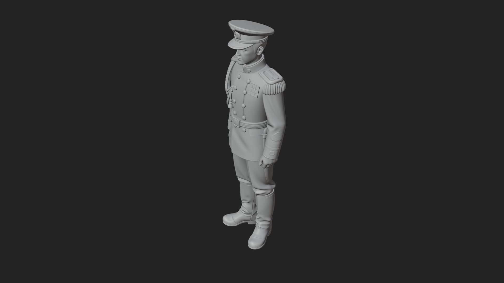 Dress Uniform Officer Statue Design 2 3D Print Model 3D Model