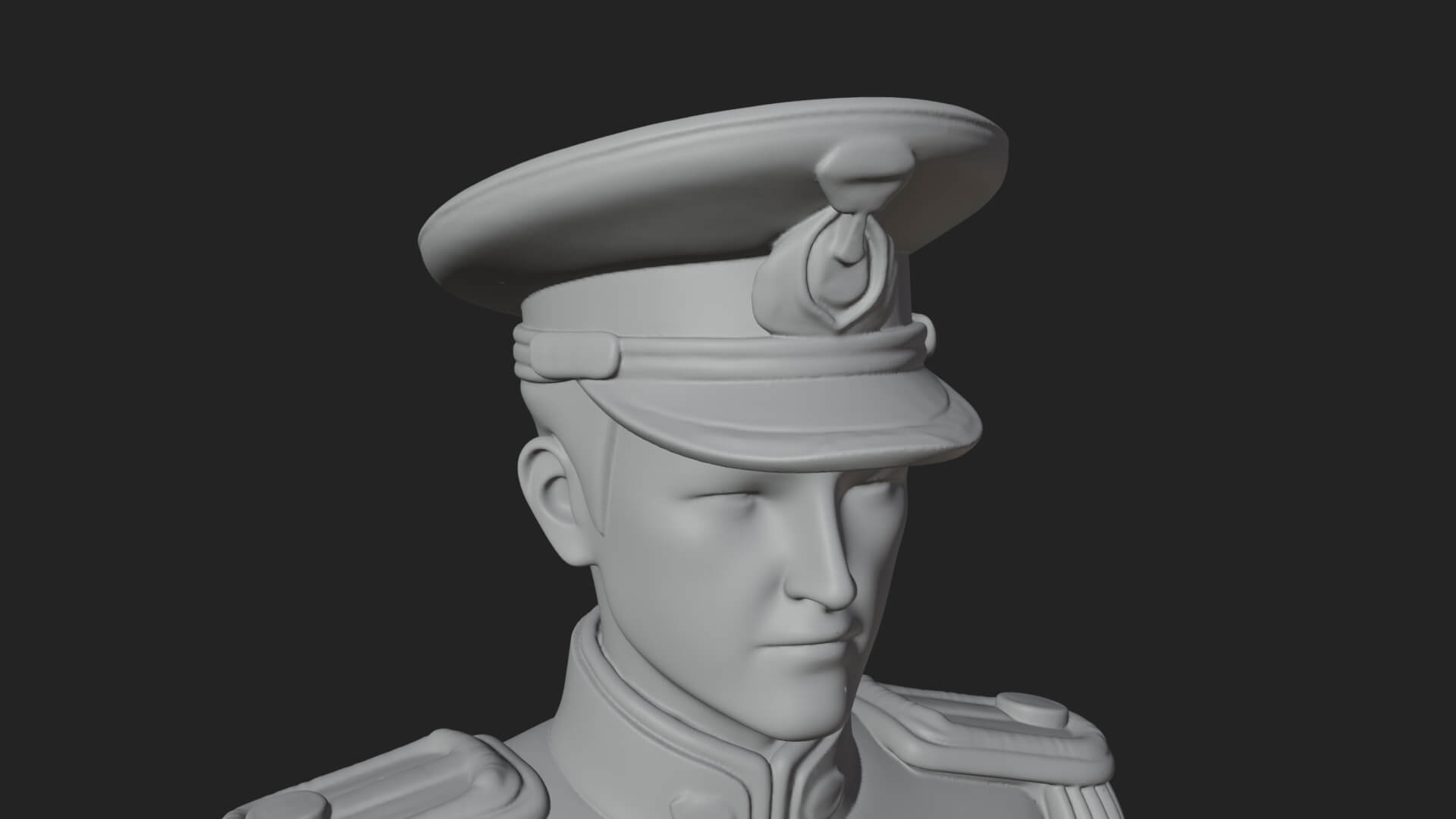 Dress Uniform Officer Statue Design 2 3D Print Model 3D Model