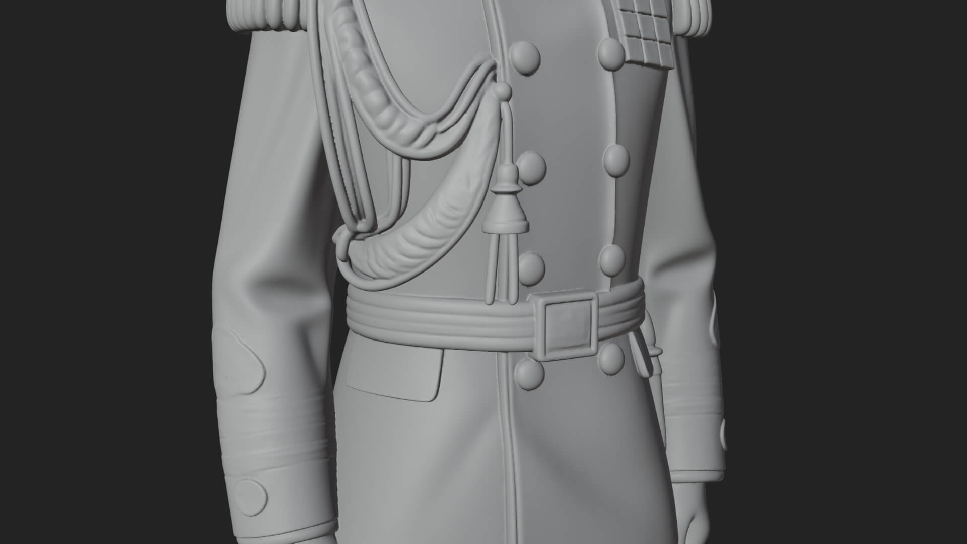 Dress Uniform Officer Statue Design 2 3D Print Model 3D Model